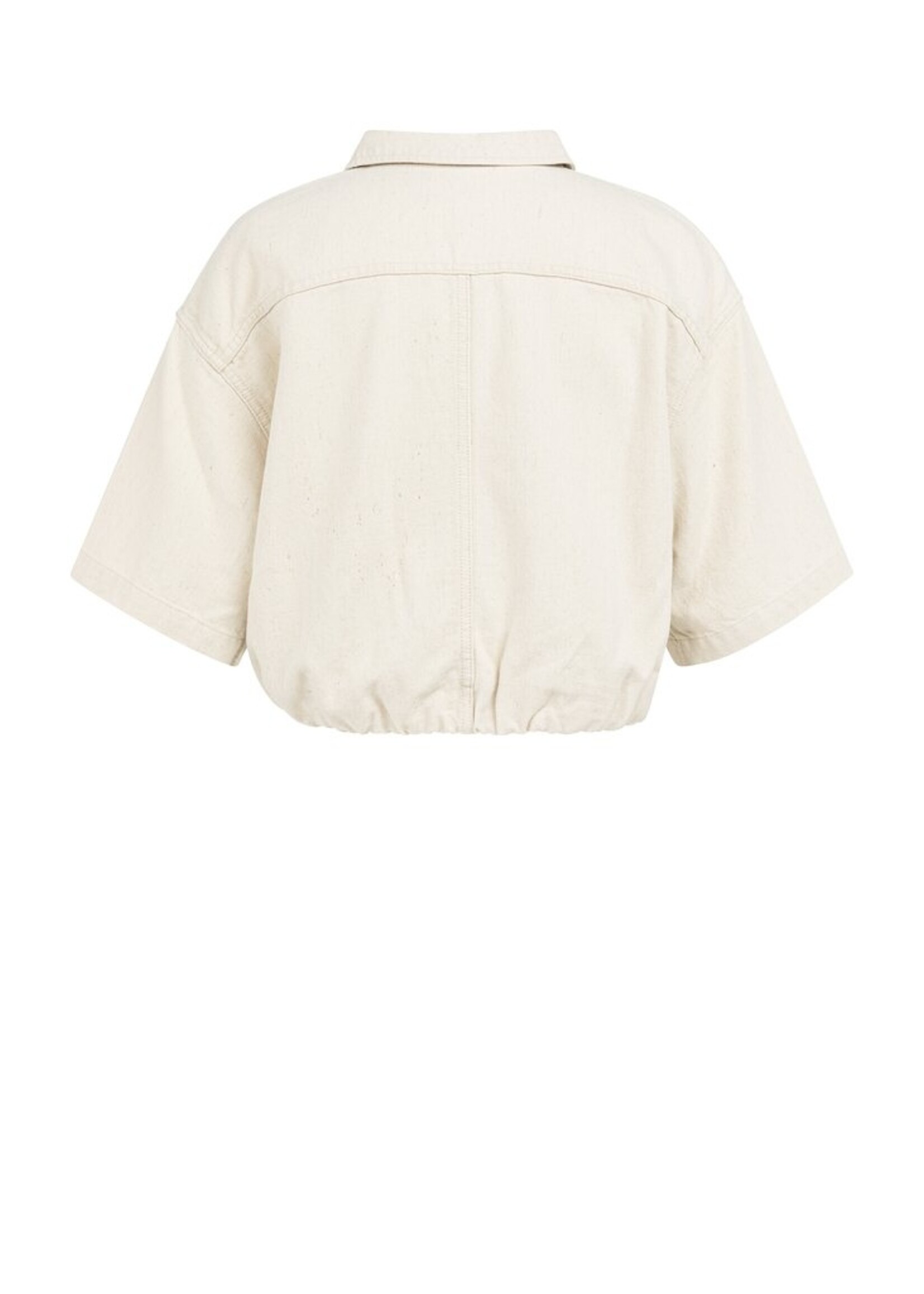 Yaya Yaya, Losvallend jack met denim uitstraling, Cloud creme white, Size: