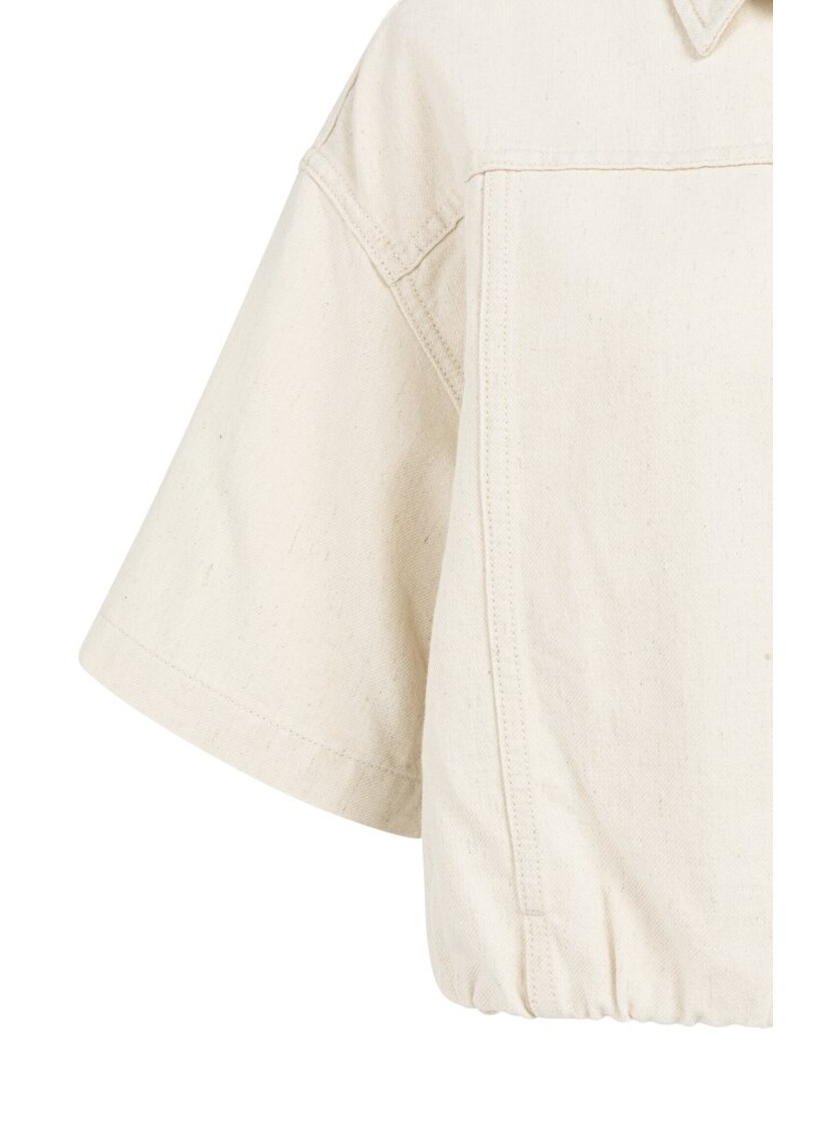 Yaya Yaya, Losvallend jack met denim uitstraling, Cloud creme white, Size: