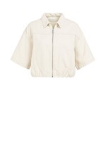 Yaya Yaya, Losvallend jack met denim uitstraling, Cloud creme white, Size: