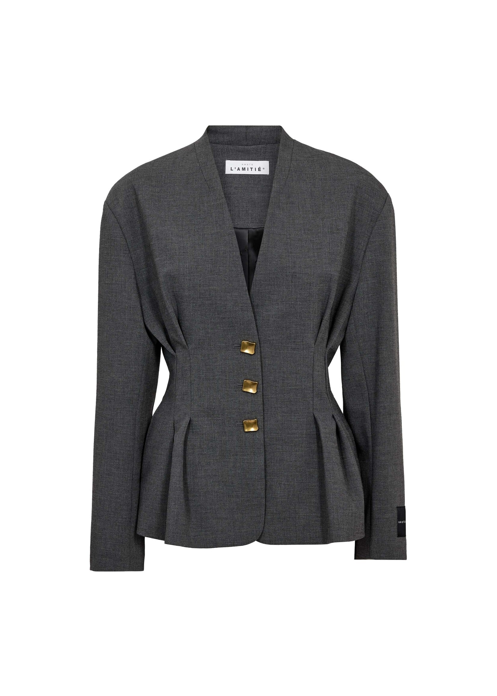 Haute L'amitie Haute l'amitie, Enna Waist Pleat Blazer, Antracit, Size:
