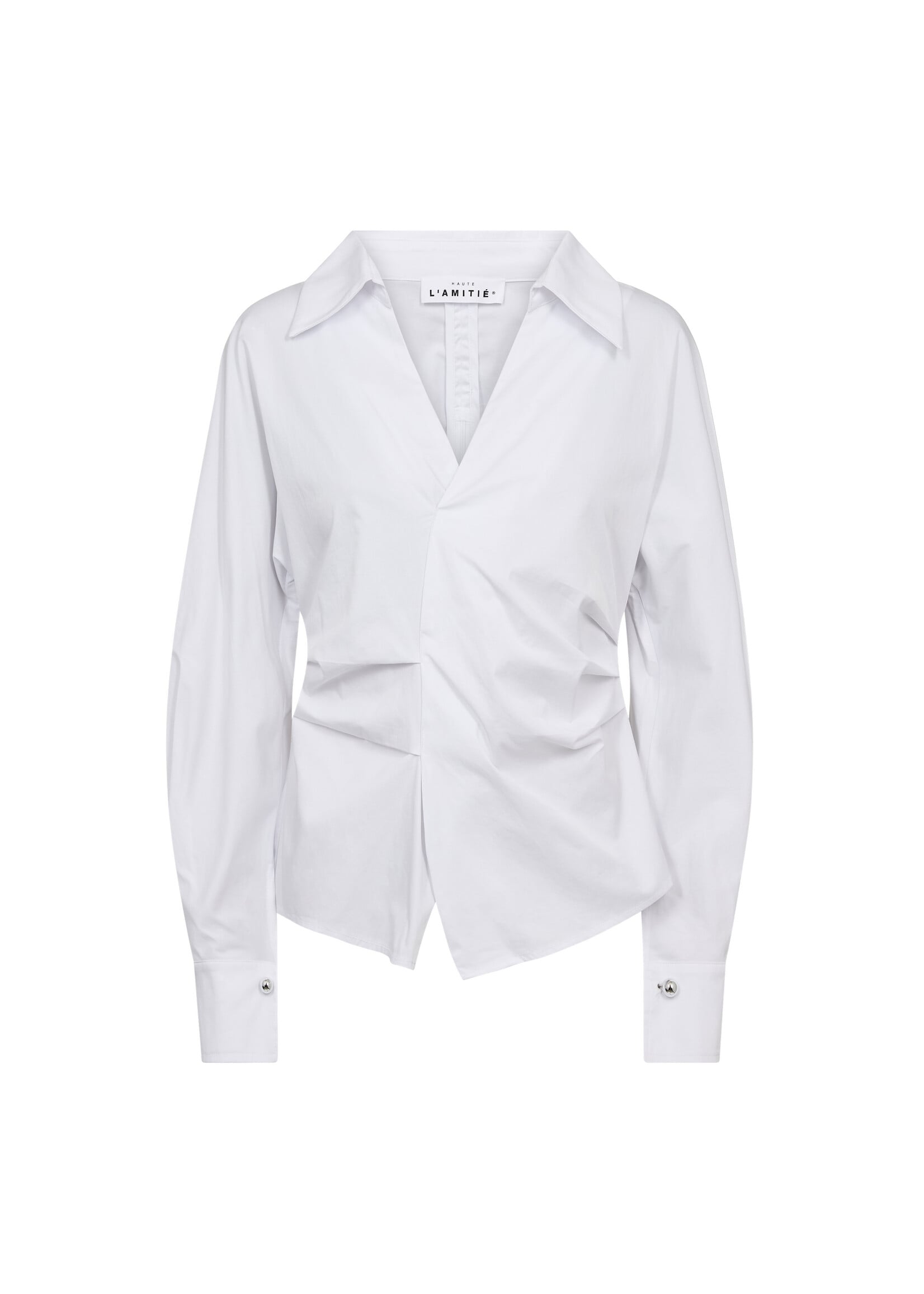 Haute L'amitie Haute l'amitie, Bell Zip Ball Shirt, White, Size: