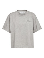 Haute L'amitie Haute L'amitie, HL Crew Neck Crop Tee, Grey melange, Size: