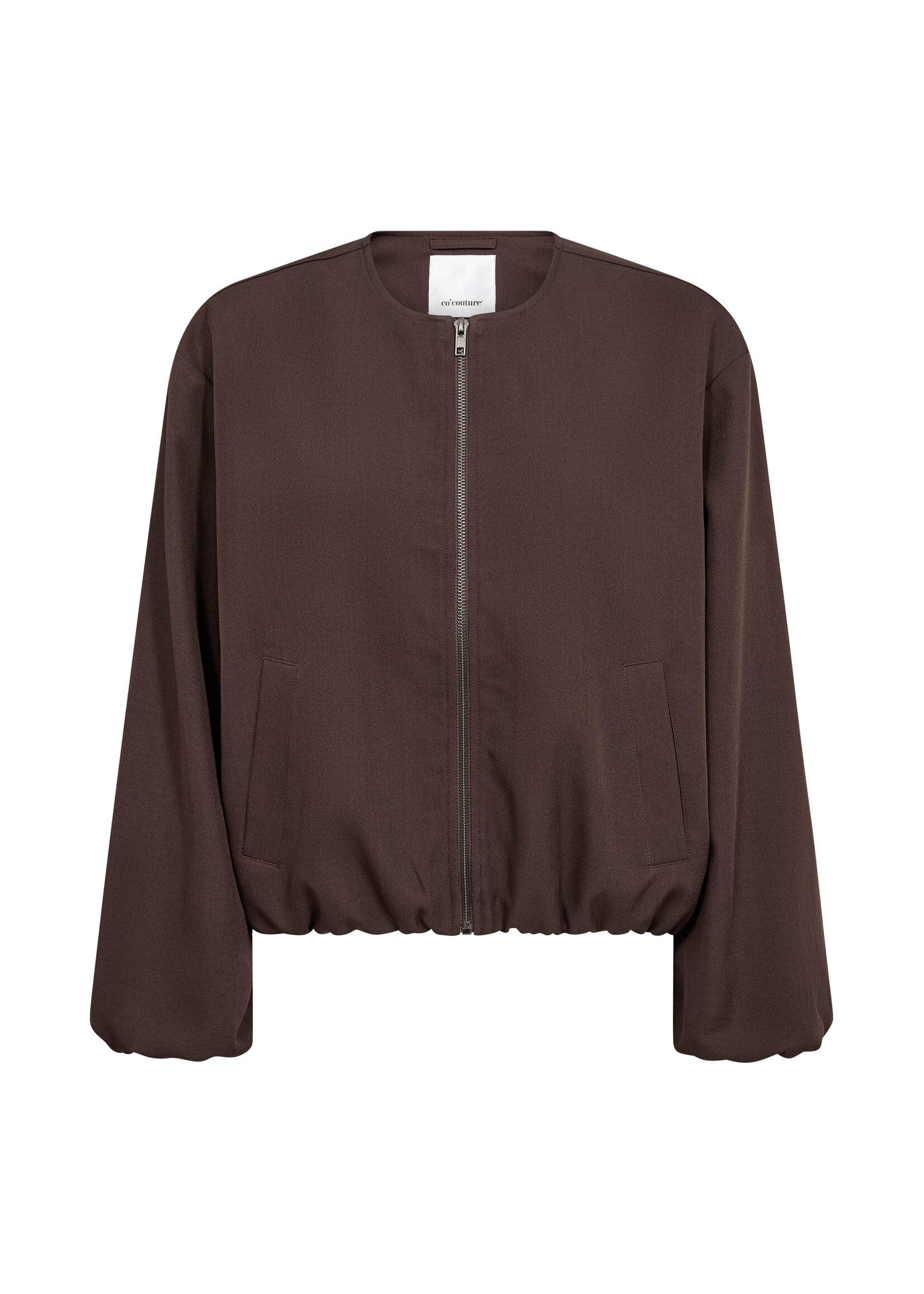 Co Couture Co'Couture, LunaCC Balloon Zip Jacket, Dark brown, Size:
