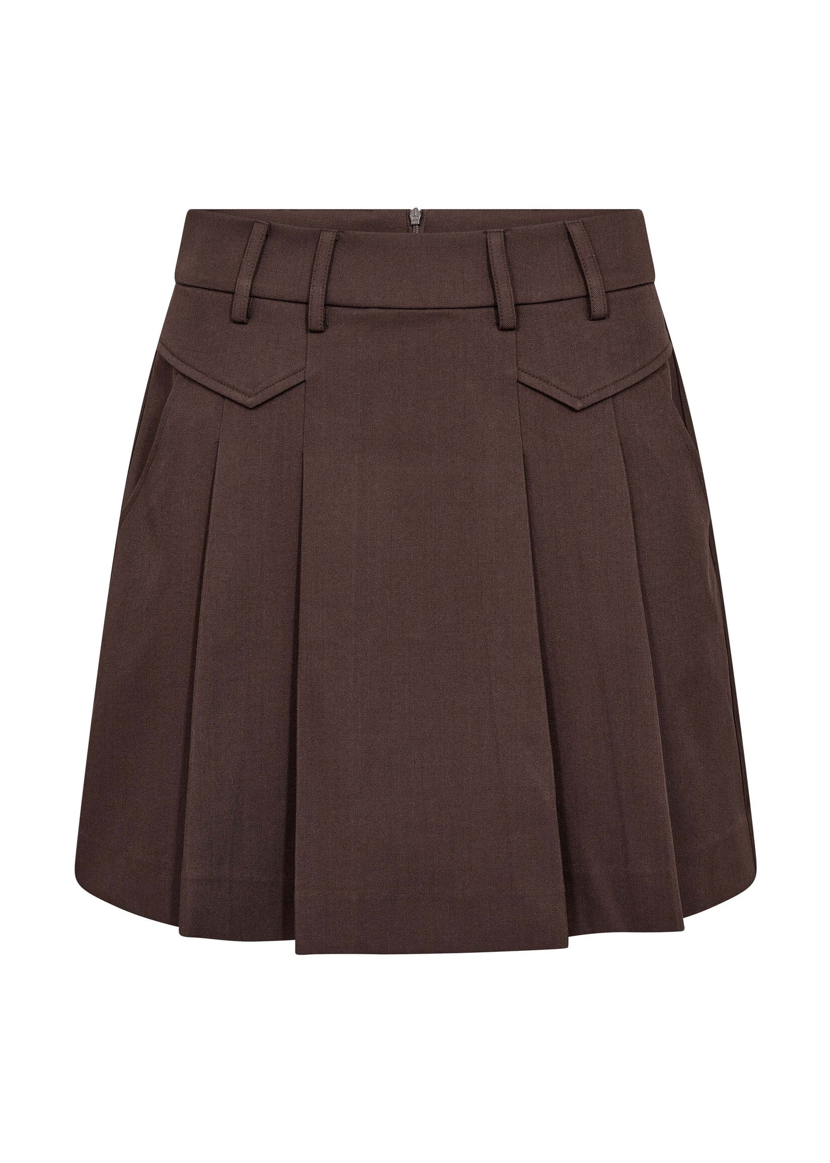 Co Couture Co'couture, LunaCC Pocket Pleat Mini Skirt, Dark brown, Size: