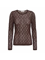 Co Couture Co'couture, BarnaCC O-Neck Blouse, Dark brown, Size: