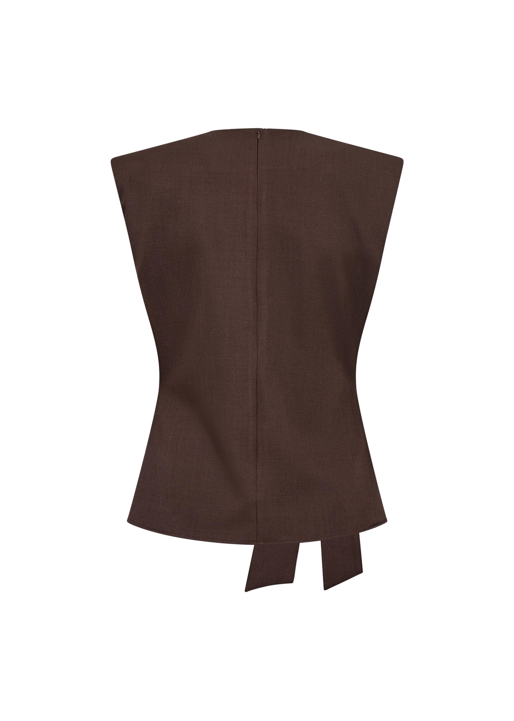 Co Couture Co'couture, LunaCC Pleat Top, Dark brown, Size: