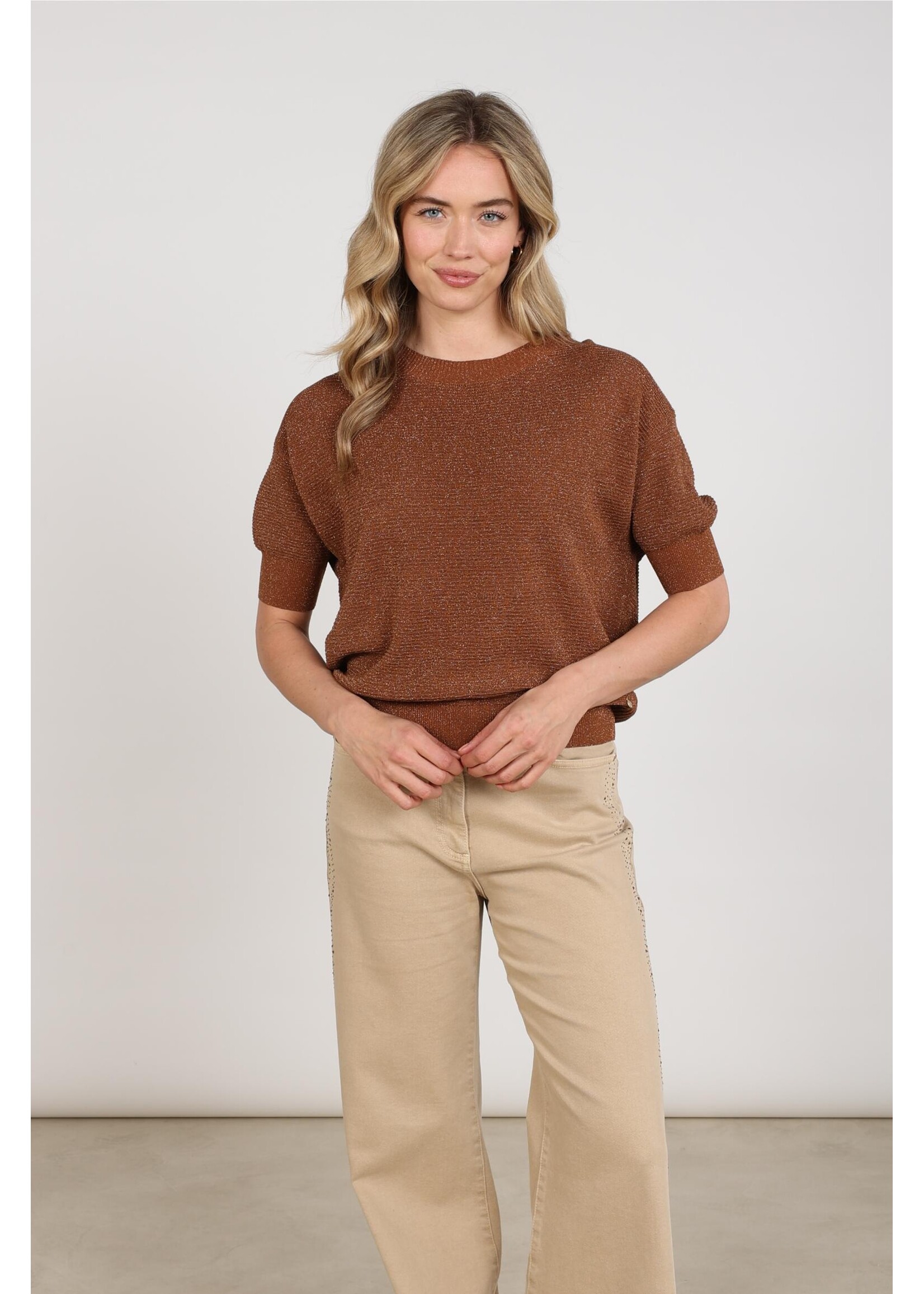 Nukus Nukus, Kinty Top Lurex, Espresso, Size: