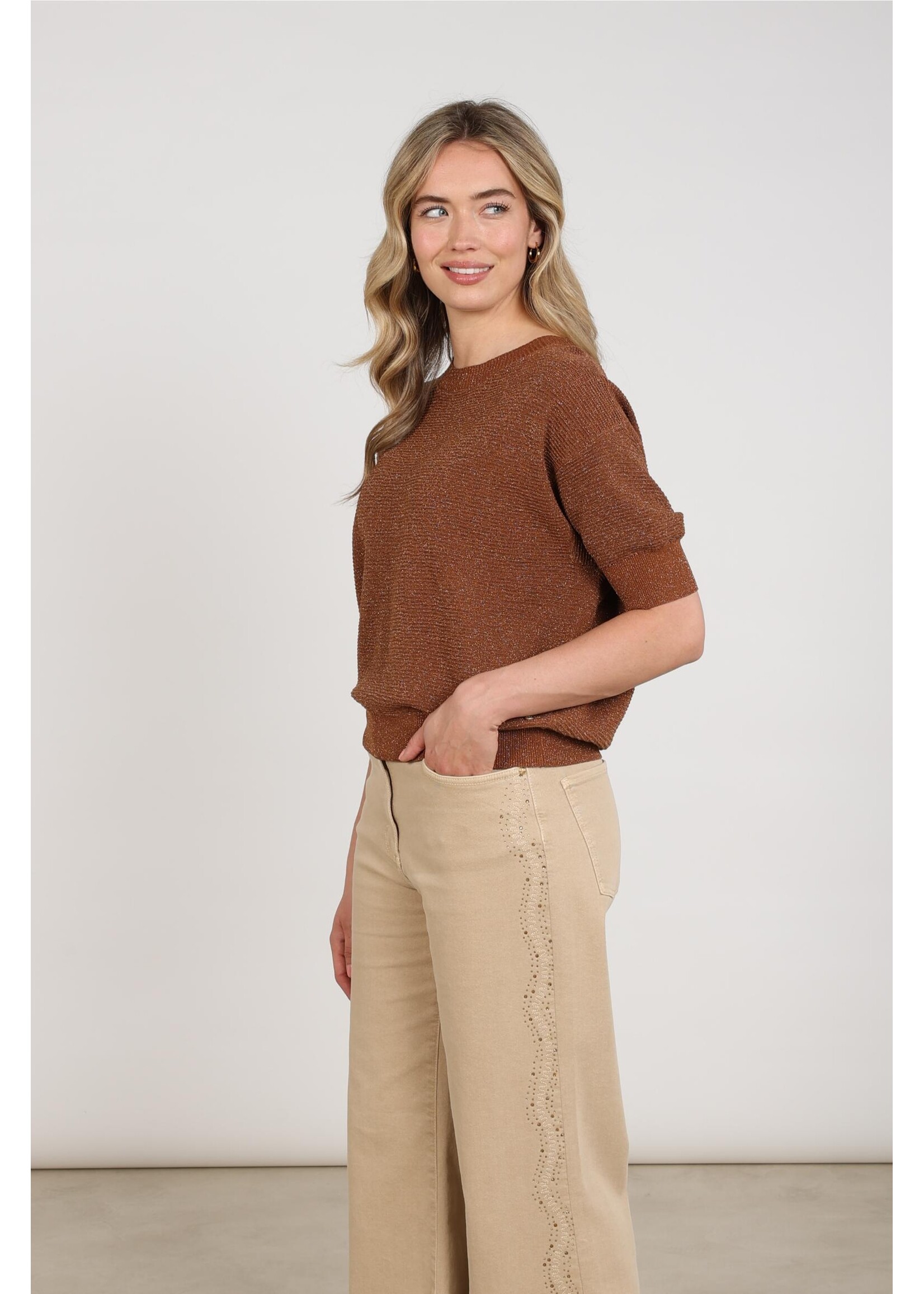 Nukus Nukus, Kinty Top Lurex, Espresso, Size: