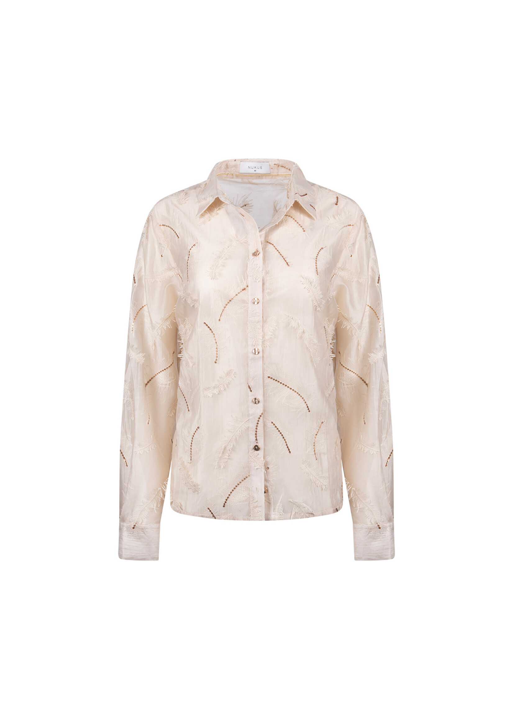 Nukus Nukus, Aysha Blouse Feathers, Sand, Size: