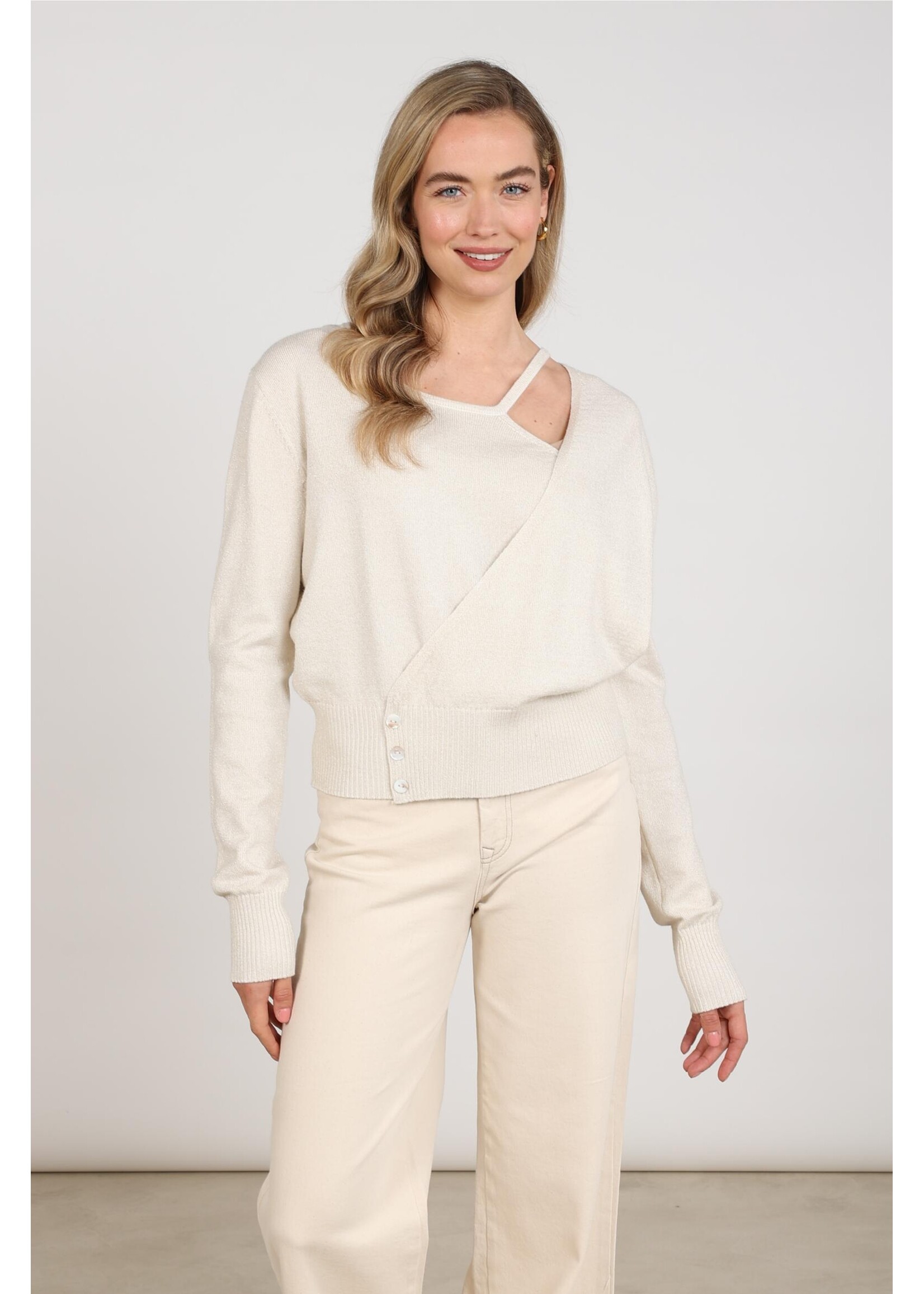 Nukus Nukus, Kolli Pullover Lurex, Off white, size: