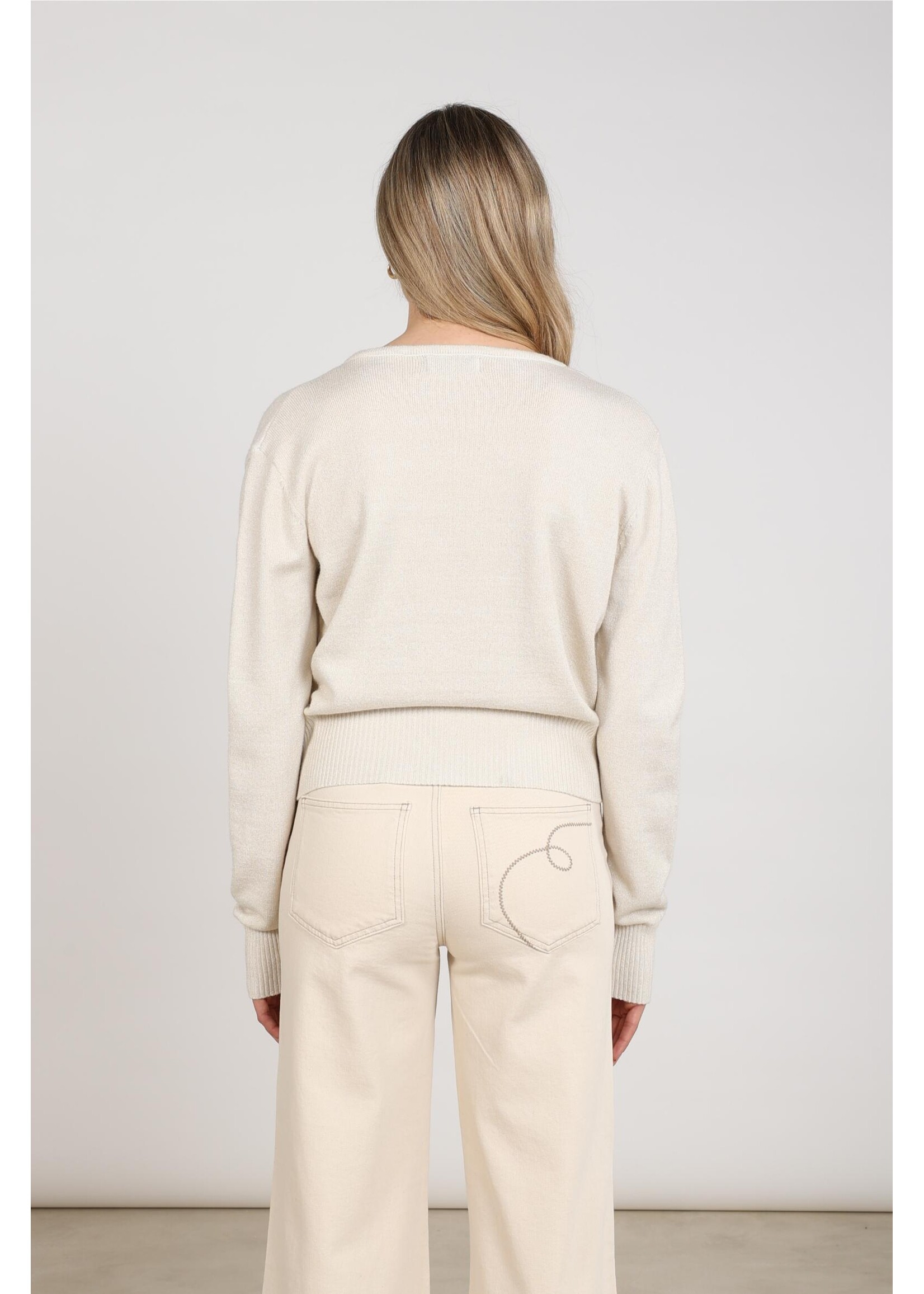 Nukus Nukus, Kolli Pullover Lurex, Off white, size: