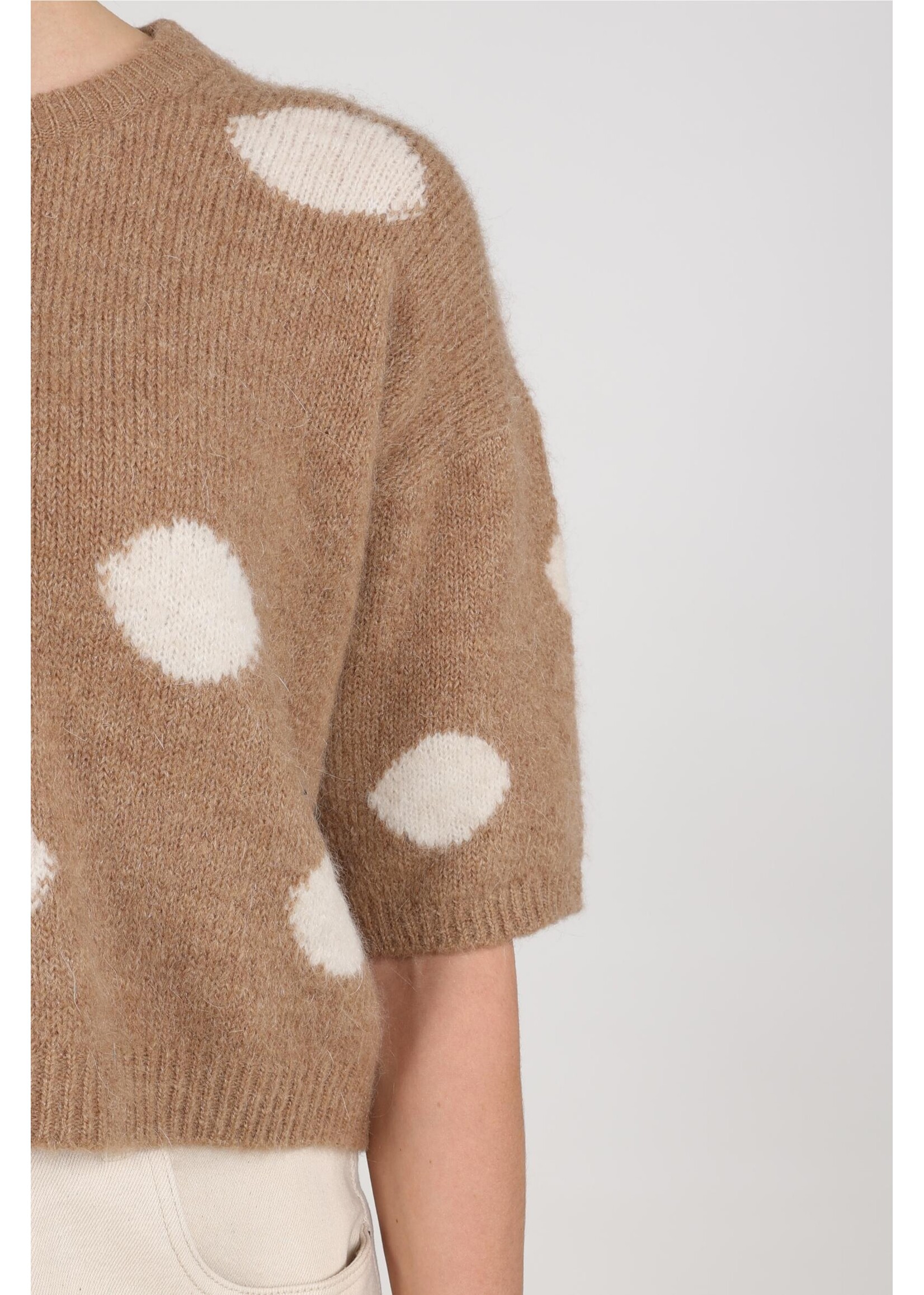Nukus Nukus, Lara Pullover Dots , Taupe, Size: