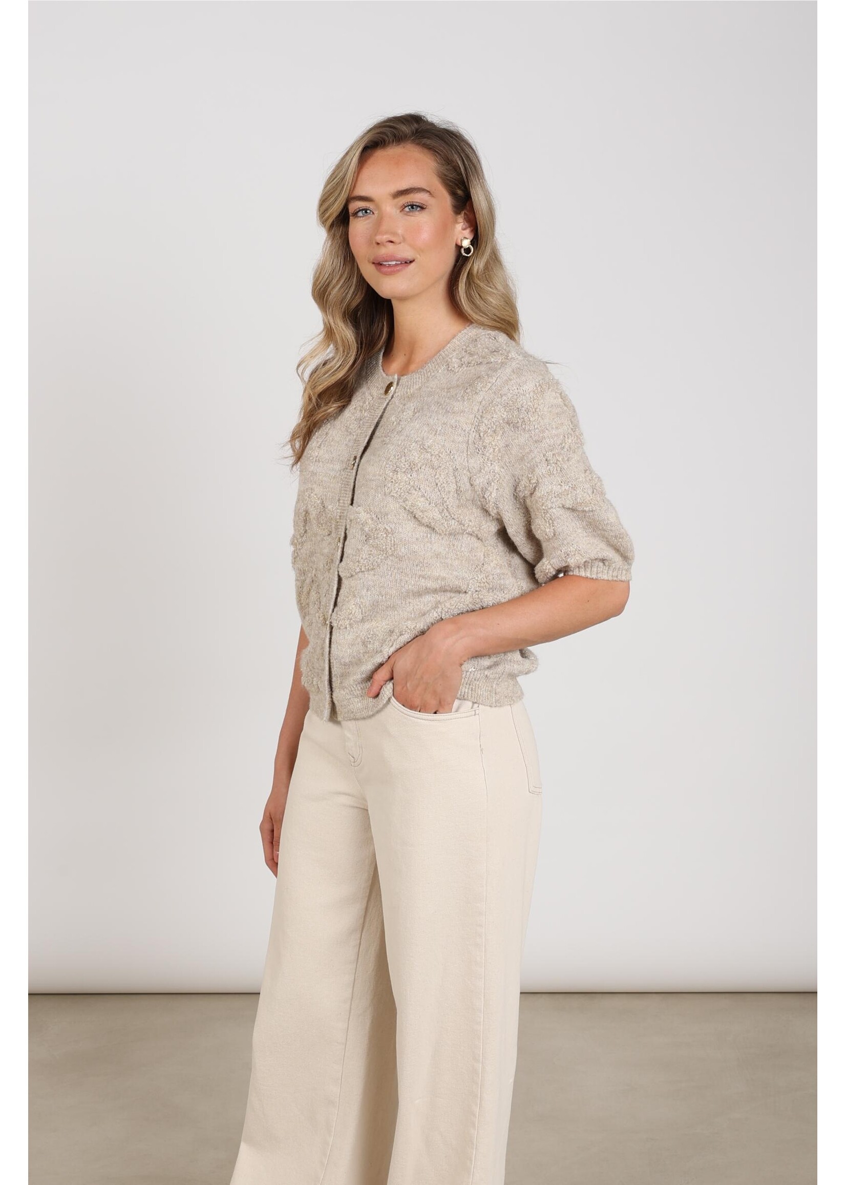 Nukus Nukus, Maggy Cardigan SS, Sand, Size: