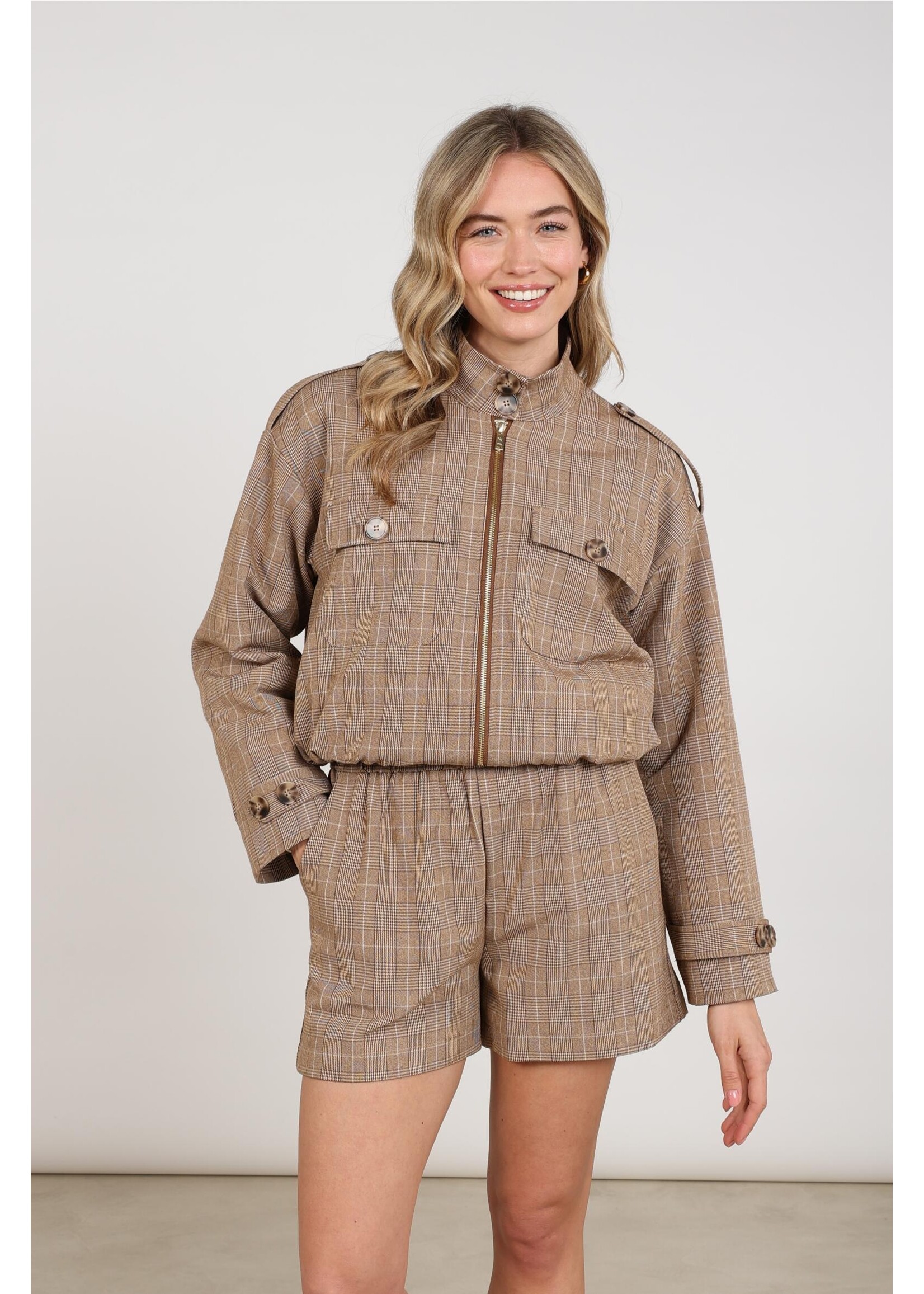 Nukus Nukus, Hope Jacket Check, Toffee, Size: