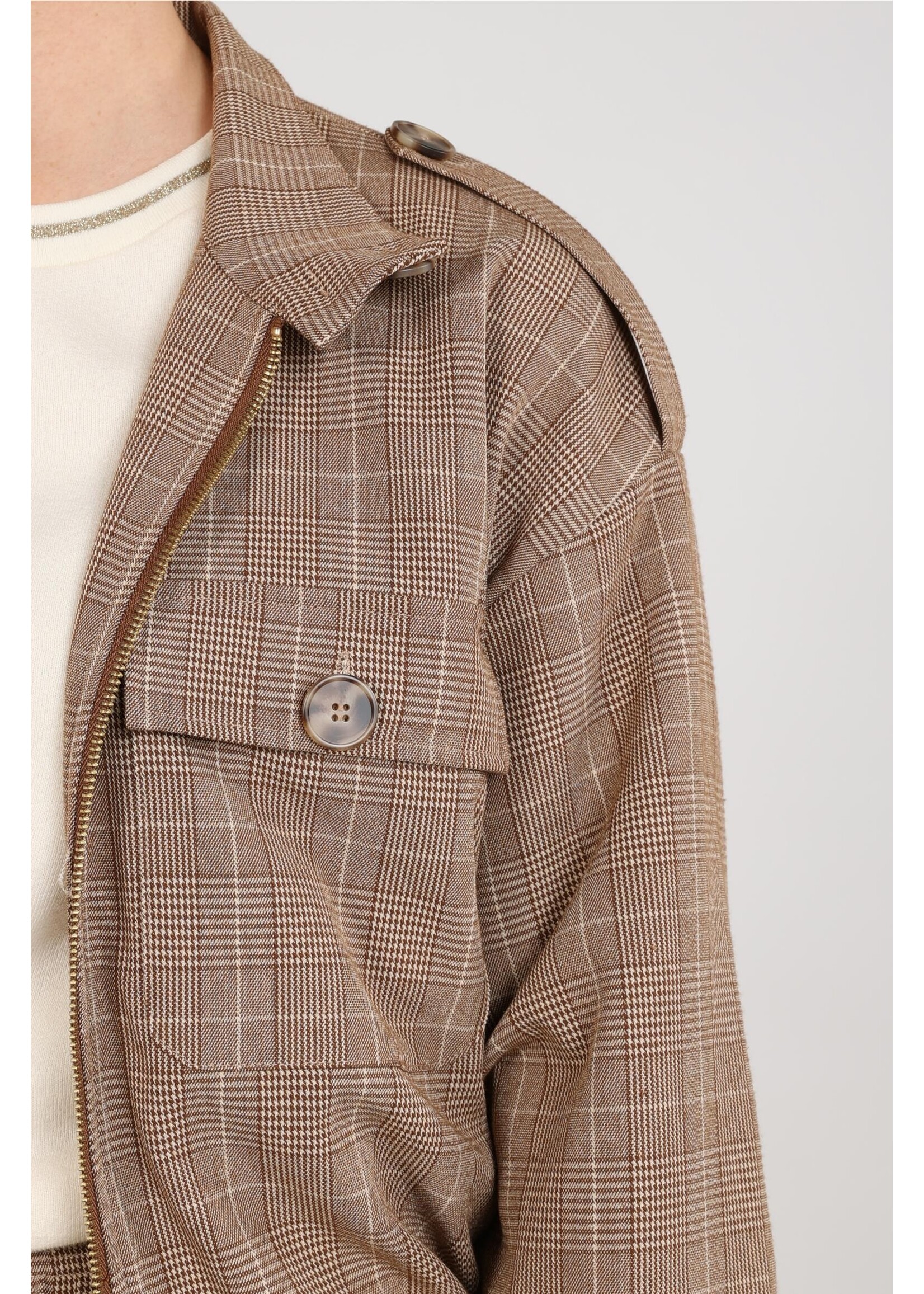 Nukus Nukus, Hope Jacket Check, Toffee, Size: