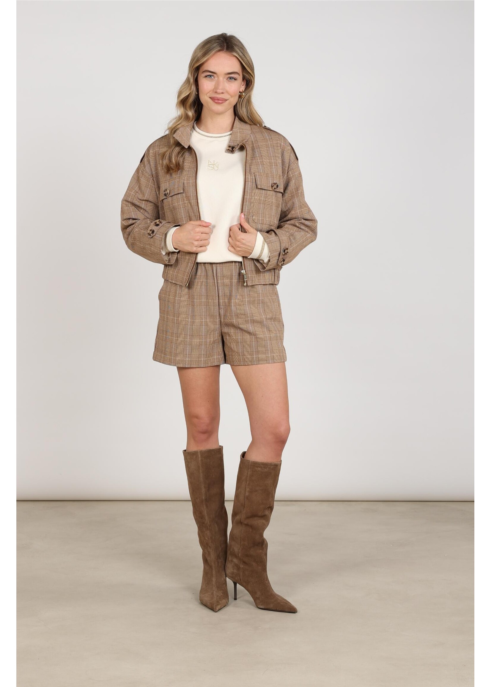 Nukus Nukus, Hope Jacket Check, Toffee, Size: