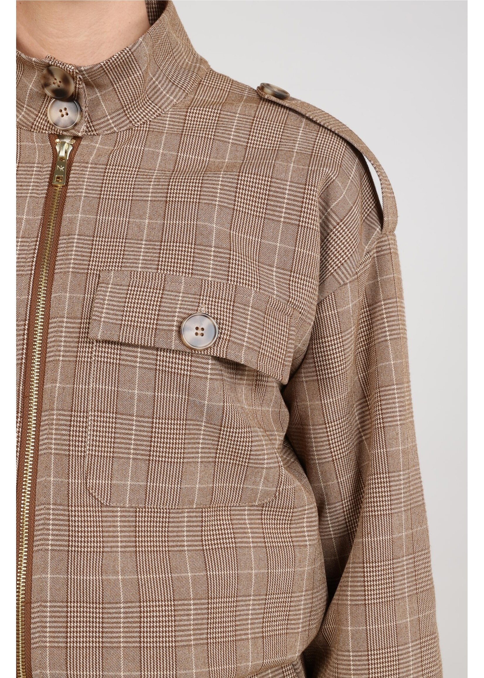 Nukus Nukus, Hope Jacket Check, Toffee, Size: