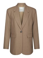 Neo Noir Neo Noir, Gaby Pinstripe Blazer, Taupe, size: