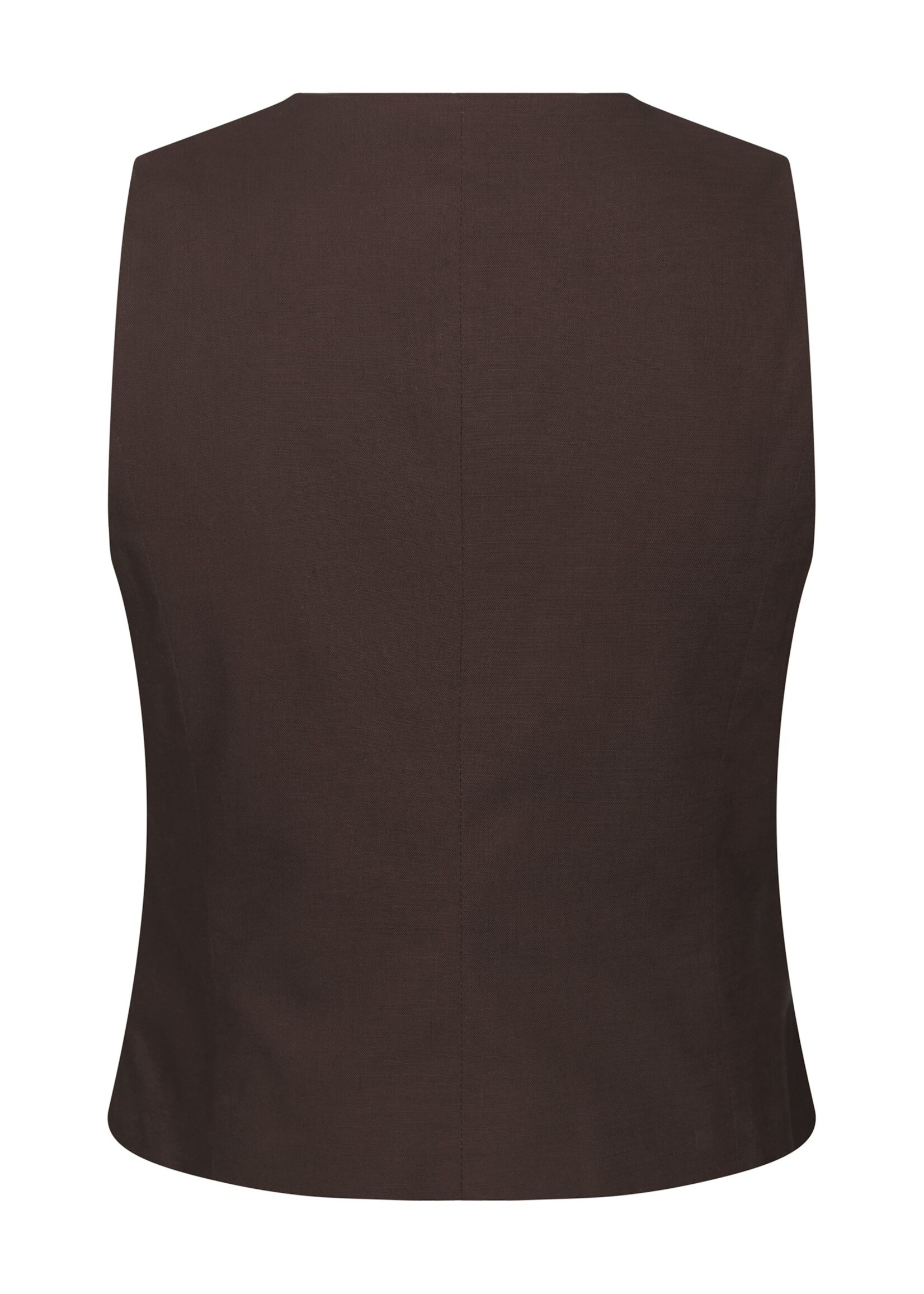 Neo Noir Neo Noir, Yula Linen Waistcoat, Dark Brown, Size: