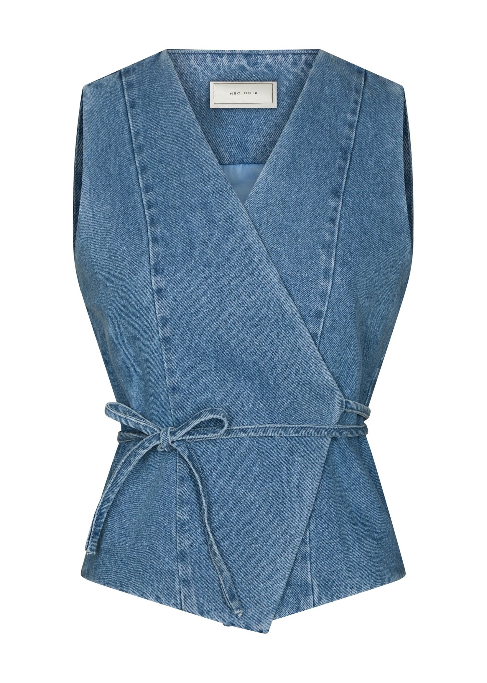 Neo Noir Neo Noir, Samara Denim Waistcoat, Blue, Size: