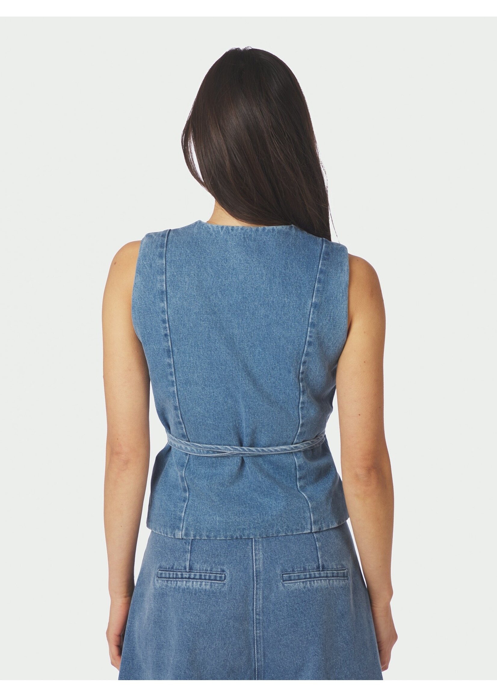 Neo Noir Neo Noir, Samara Denim Waistcoat, Blue, Size: