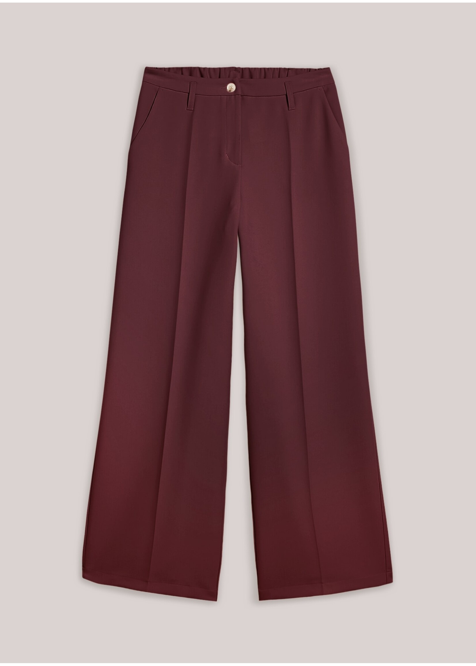 Summum Summum, Trousers Foam uni, Dark burgundy, Size: