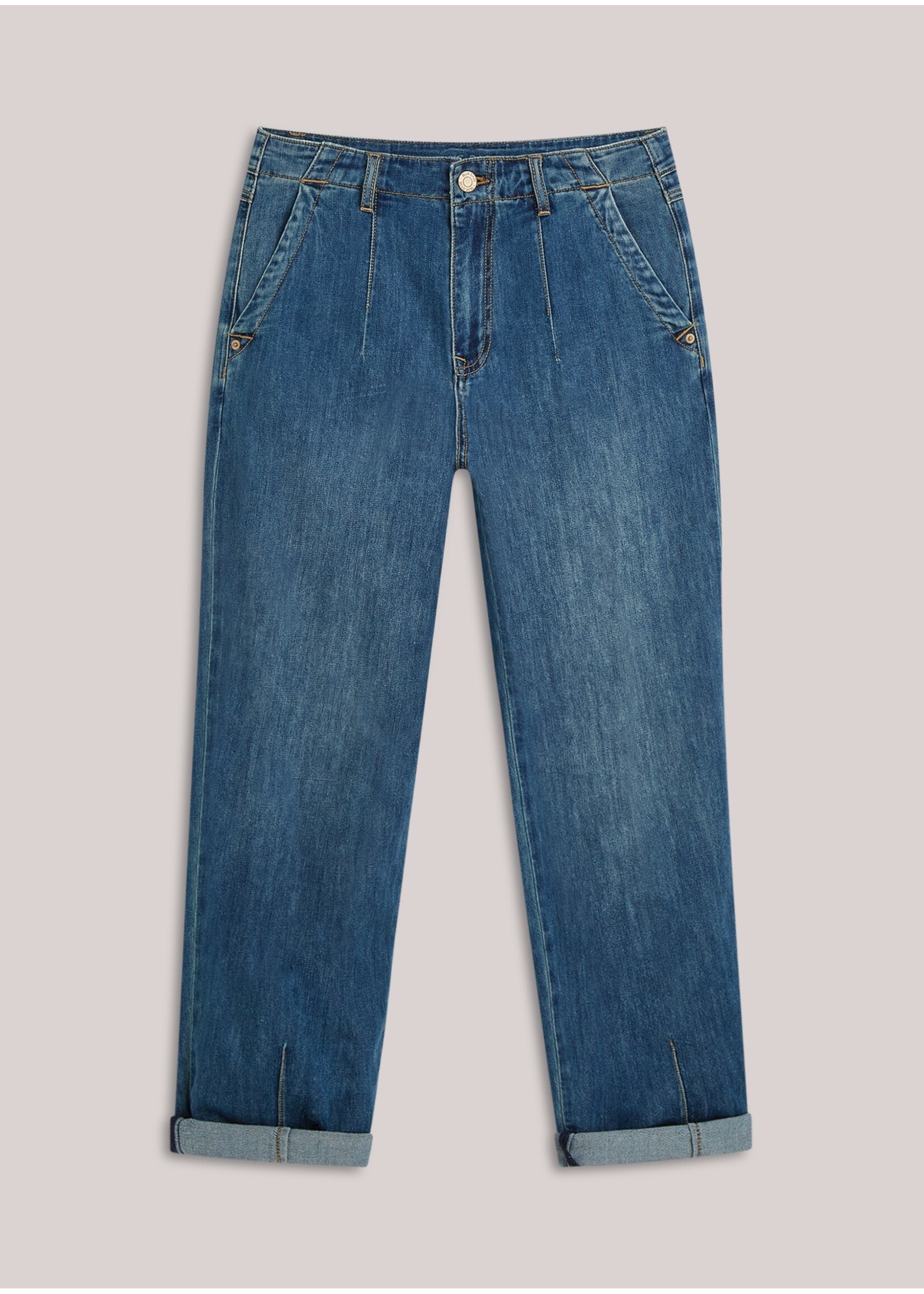 Summum Summum, Tapered jeans Soft fine twill, Dark blue denim, Size:
