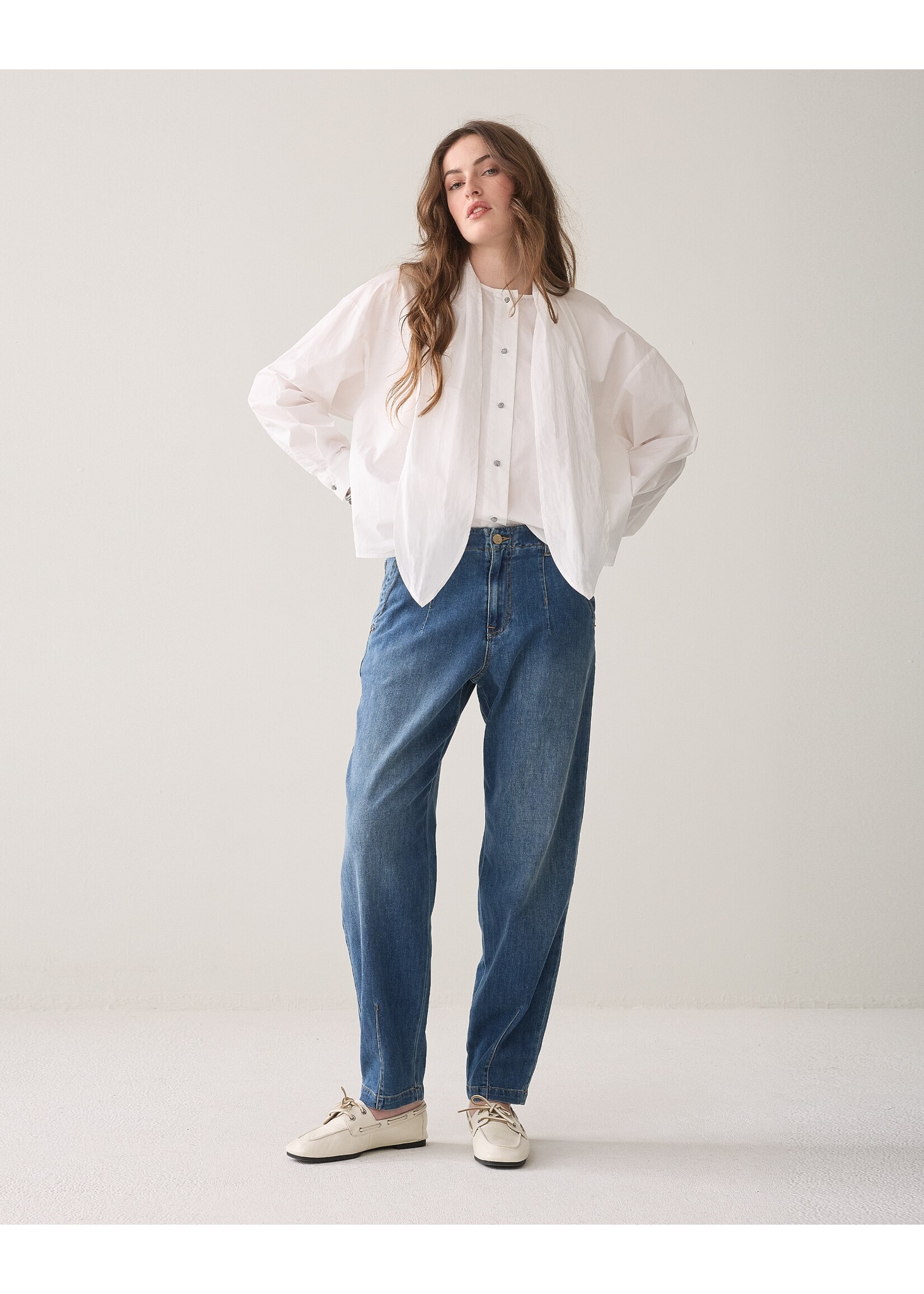 Summum Summum, Tapered jeans Soft fine twill, Dark blue denim, Size:
