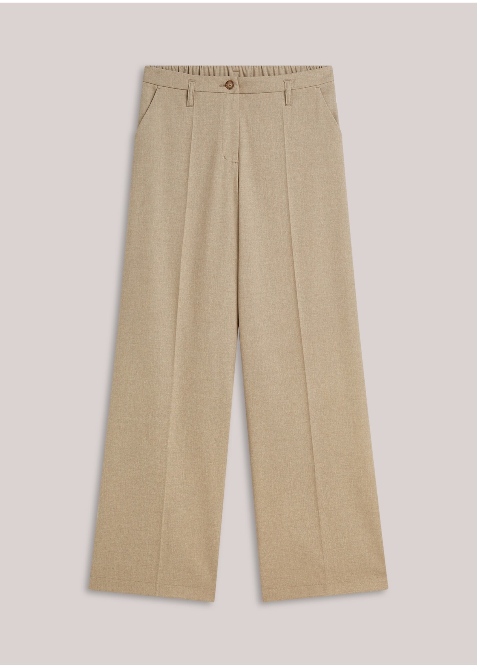Summum Summum, Trousers wide leg Twill melange, Light taupe, Size;