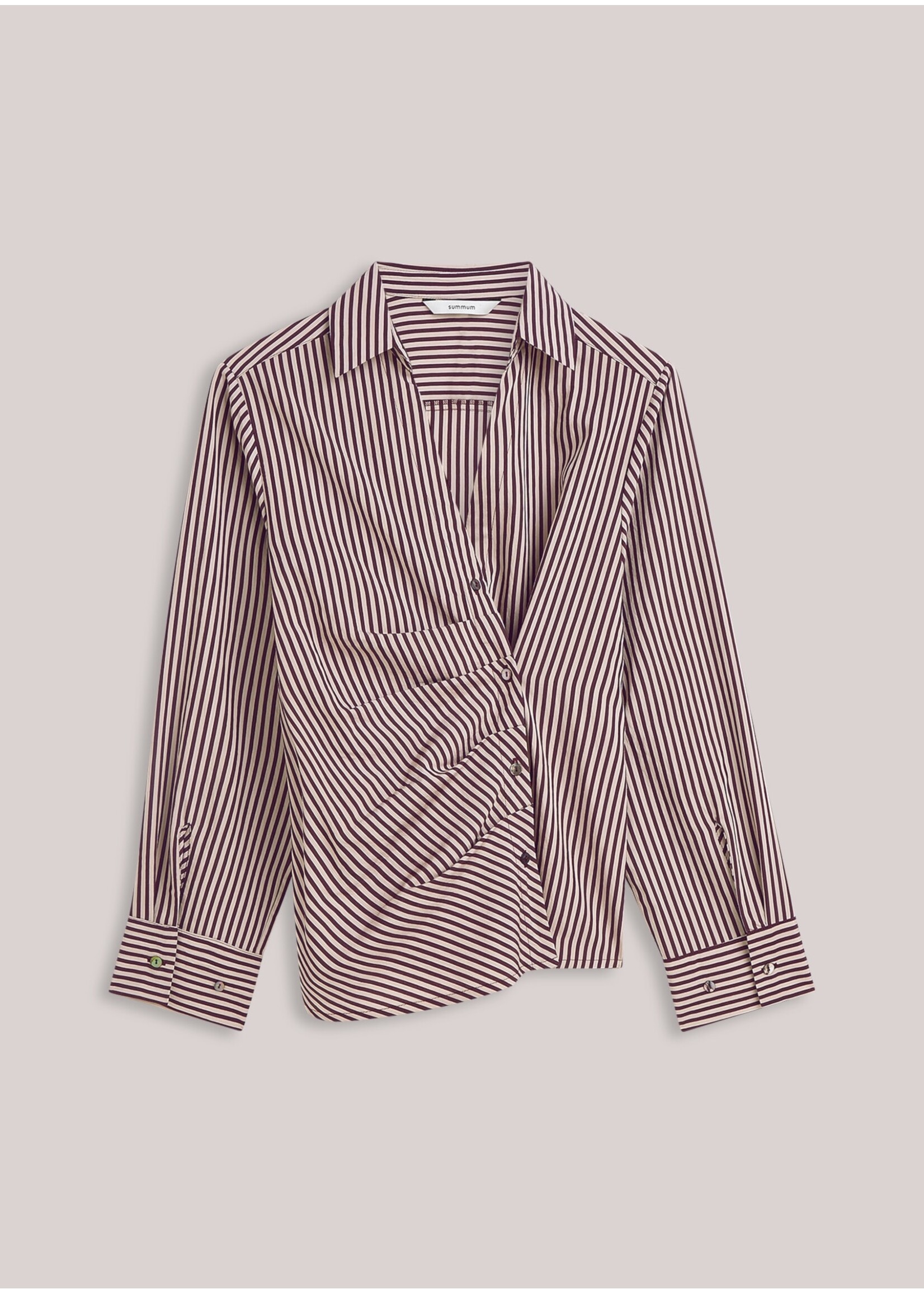 Summum Summum, Blouse Two tone stripe small, Dark Burgundy, size: