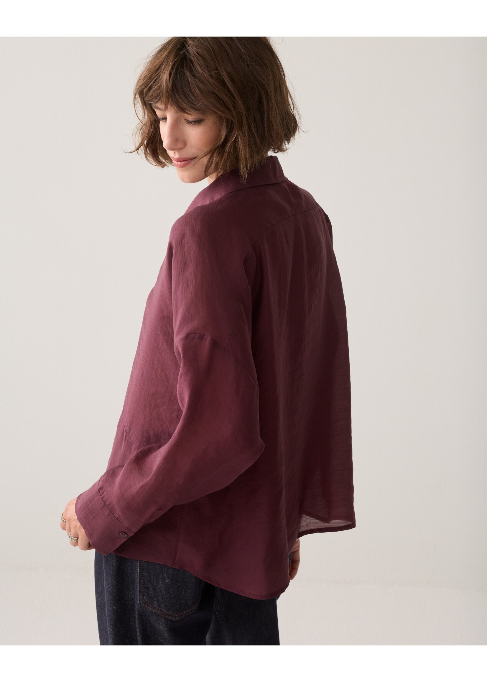 Summum Summum, Blouse Lyocell blend, Dark Burgundy, Size: