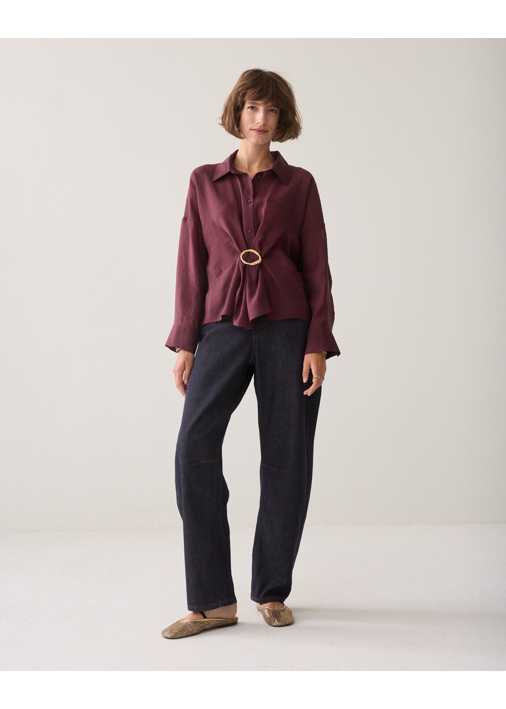 Summum Summum, Blouse Lyocell blend, Dark Burgundy, Size: