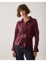 Summum Summum, Blouse Lyocell blend, Dark Burgundy, Size: