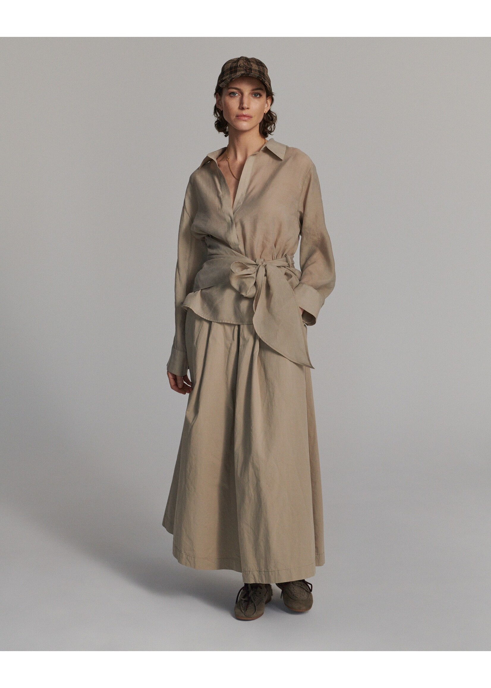 Summum Summum, Blouse wrap Lyocell blend, Light taupe, Size:
