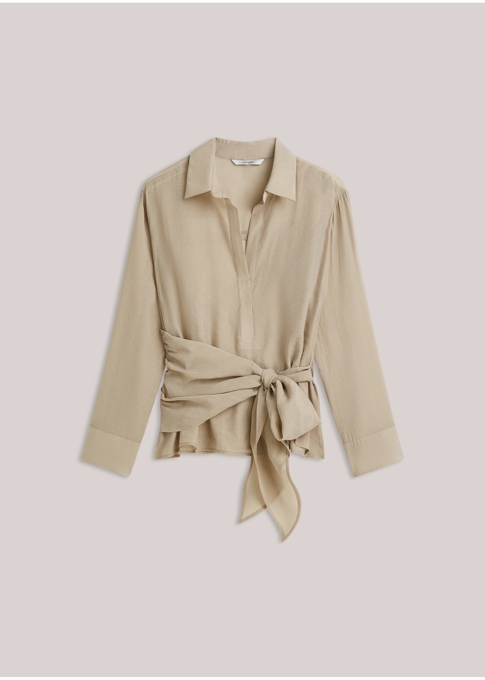 Summum Summum, Blouse wrap Lyocell blend, Light taupe, Size: