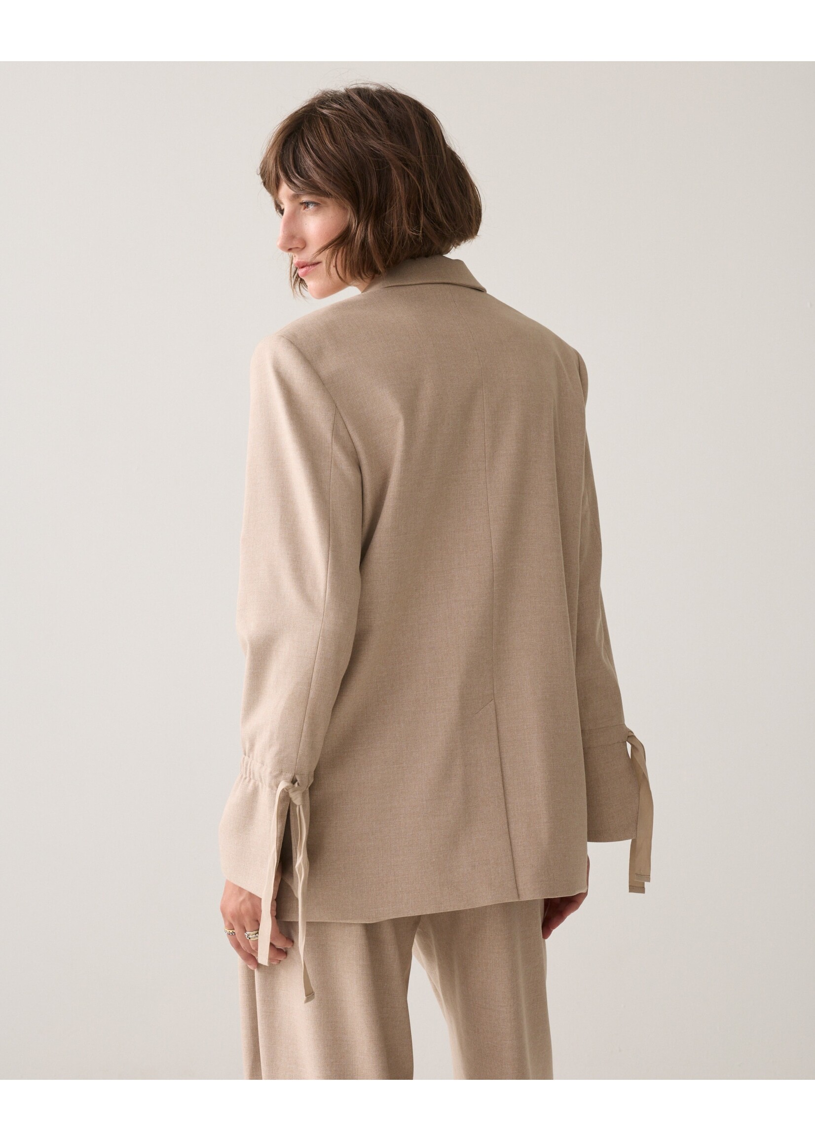 Summum Summum, Blazer Twill melange, Light taupe, Size: