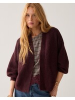 Summum Summum, Puff sleeve cardigan, Dark burgundy, Size:
