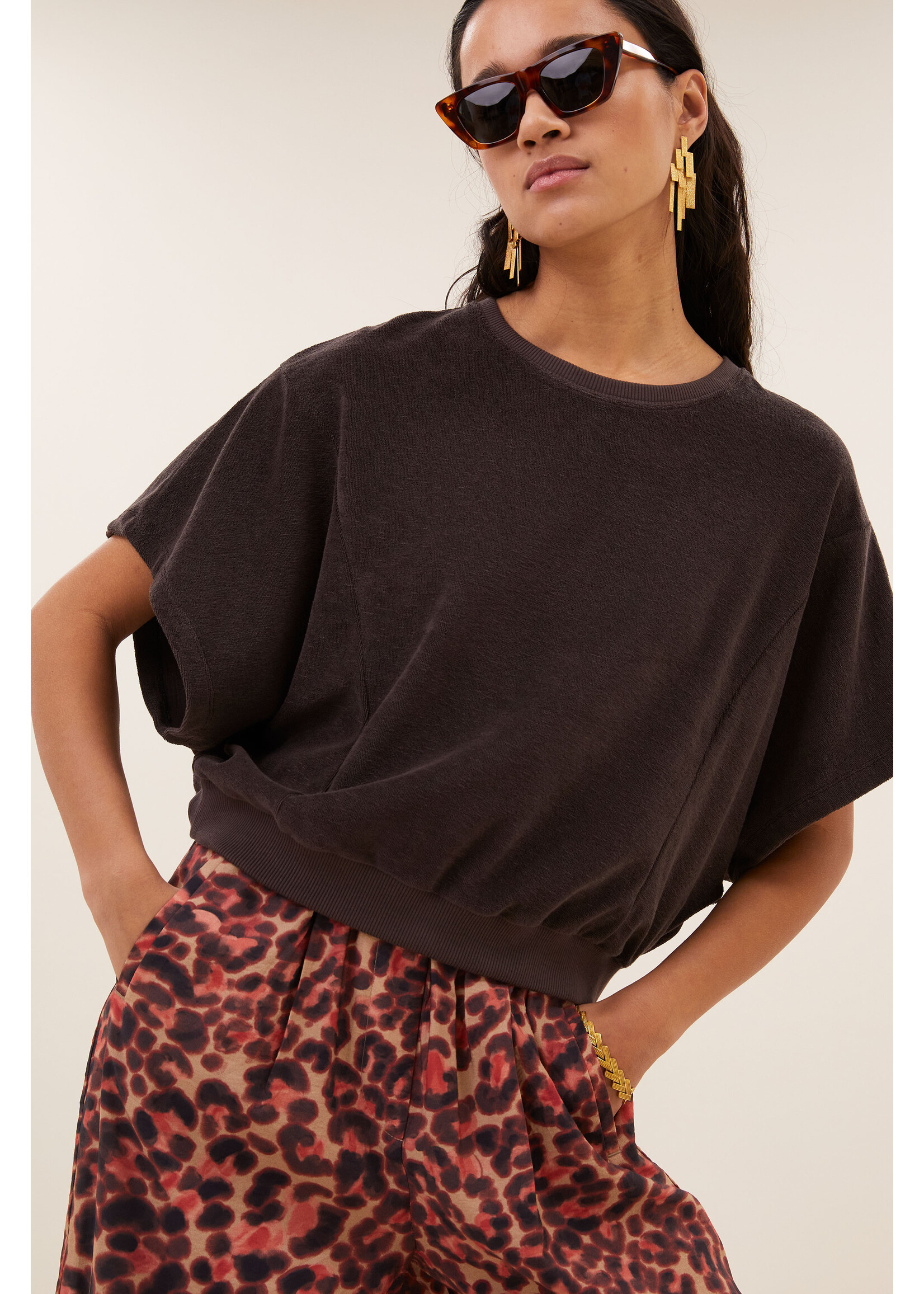 By-Bar By-Bar, nuki slub top, Coffee bean, Size: