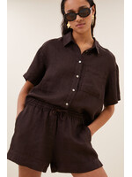 By-Bar By-Bar, mara linen blouse, espresso, Size: