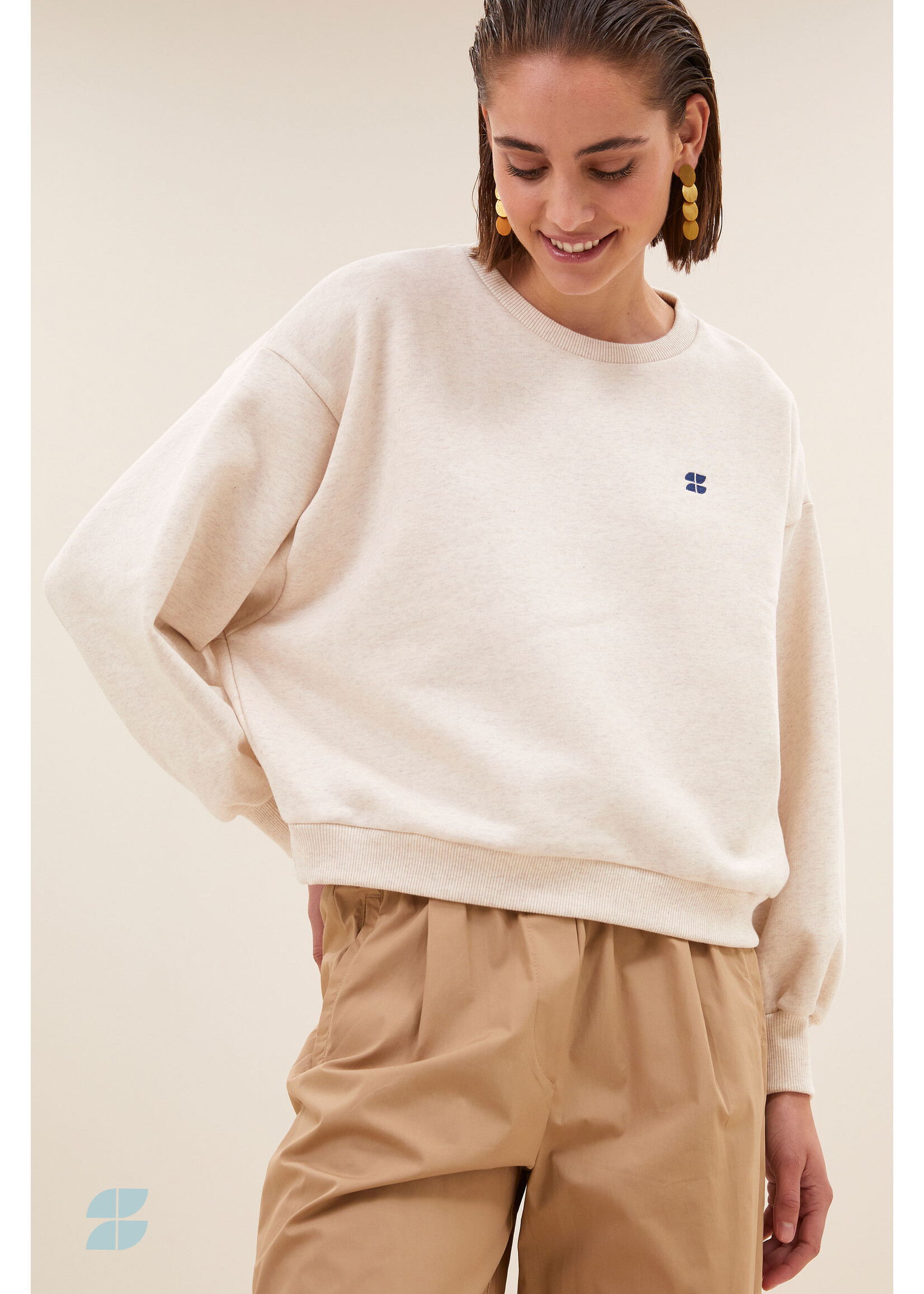 By-Bar By-Bar, bibi logo sweater, Oyster melee, Size: