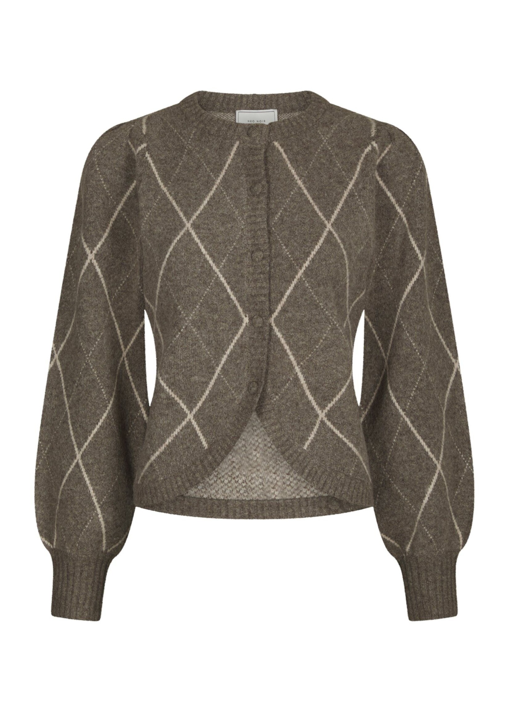 Neo Noir Neo Noir, Koteas Check Knit Cardigan, Taupe, Size: