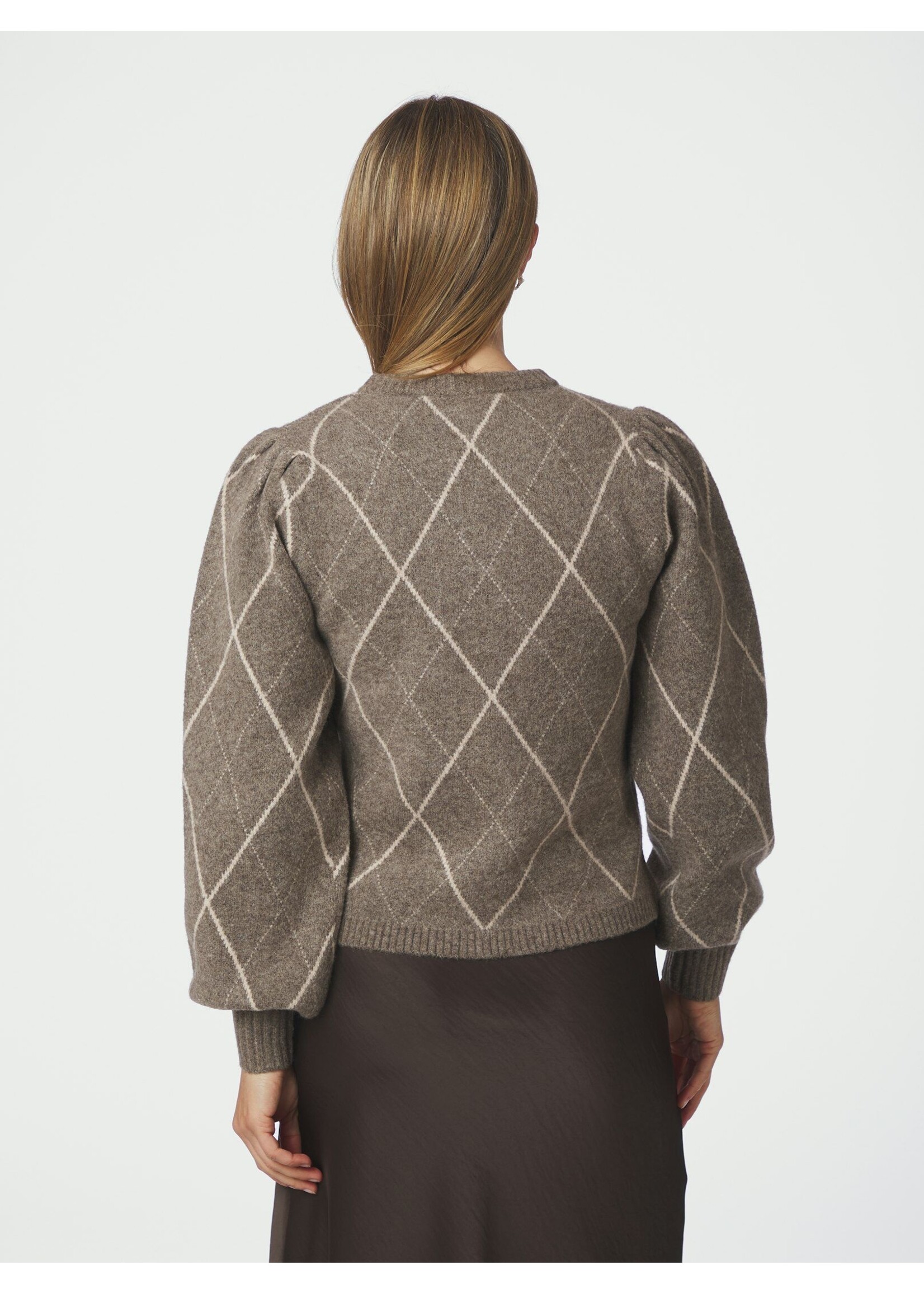 Neo Noir Neo Noir, Koteas Check Knit Cardigan, Taupe, Size: