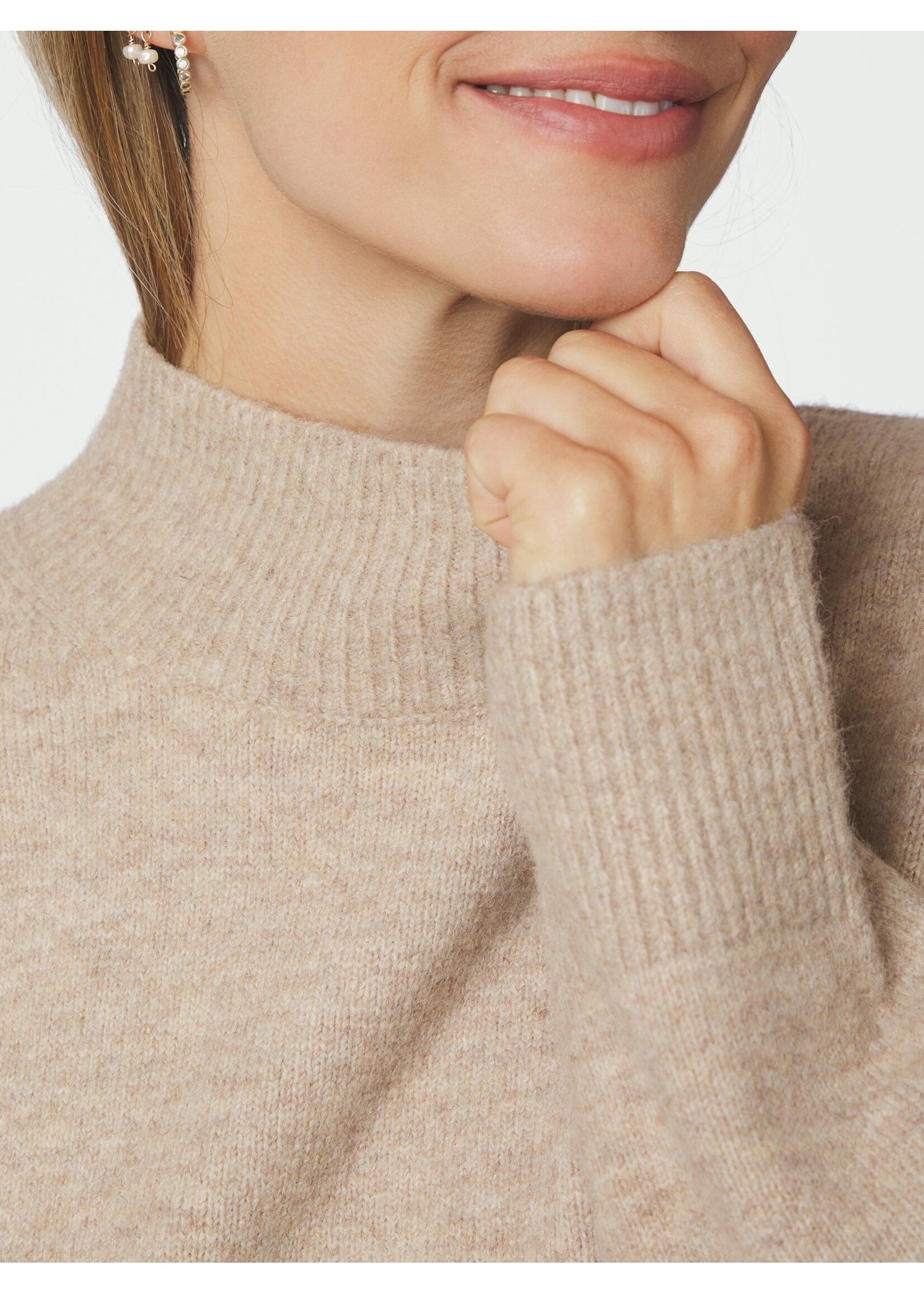 Neo Noir Neo Noir, Paulina Knit Blouse, Sand melange, Size: