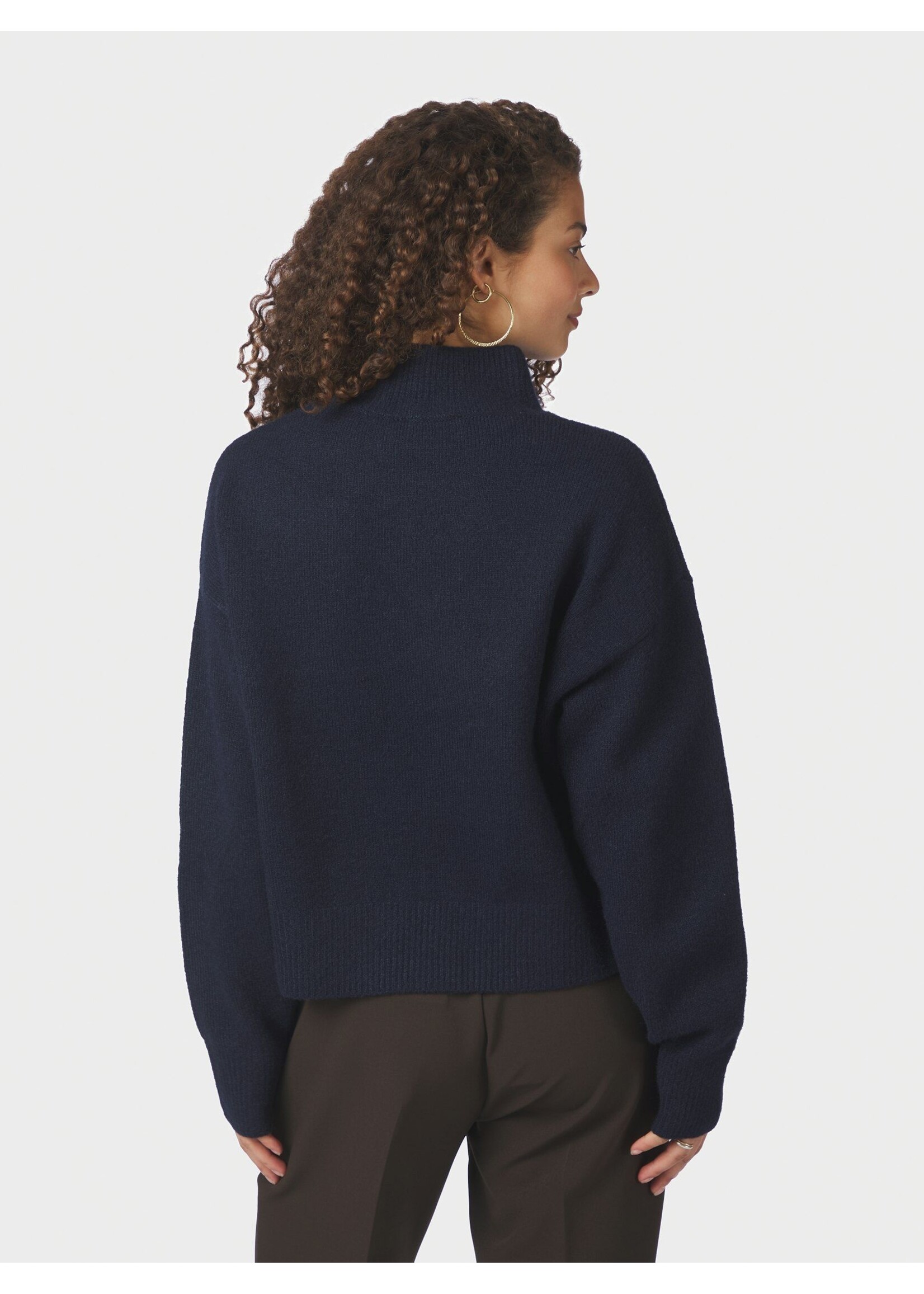 Neo Noir Neo Noir, Paulina Knit Blouse, Navy, Size:
