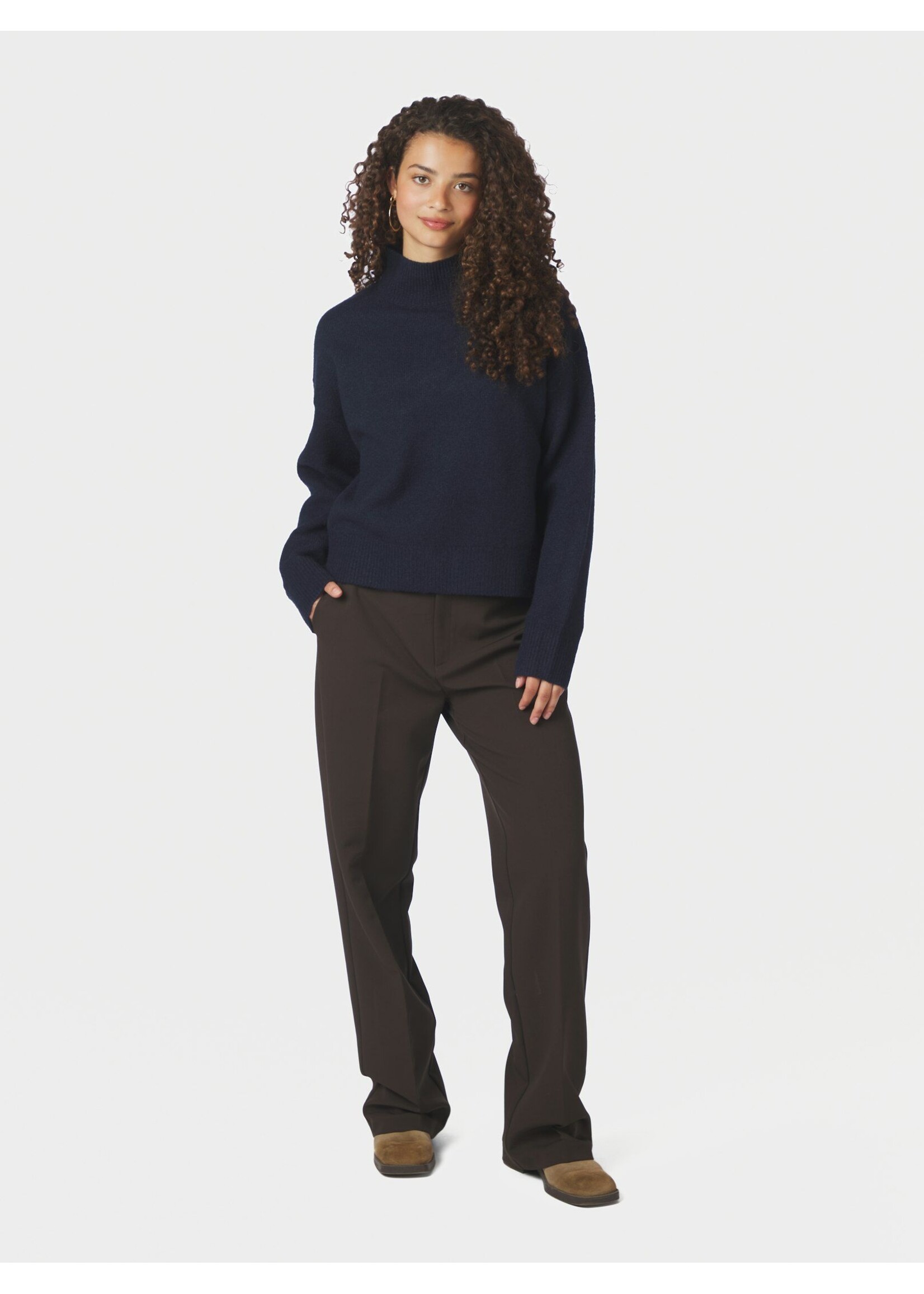 Neo Noir Neo Noir, Paulina Knit Blouse, Navy, Size: