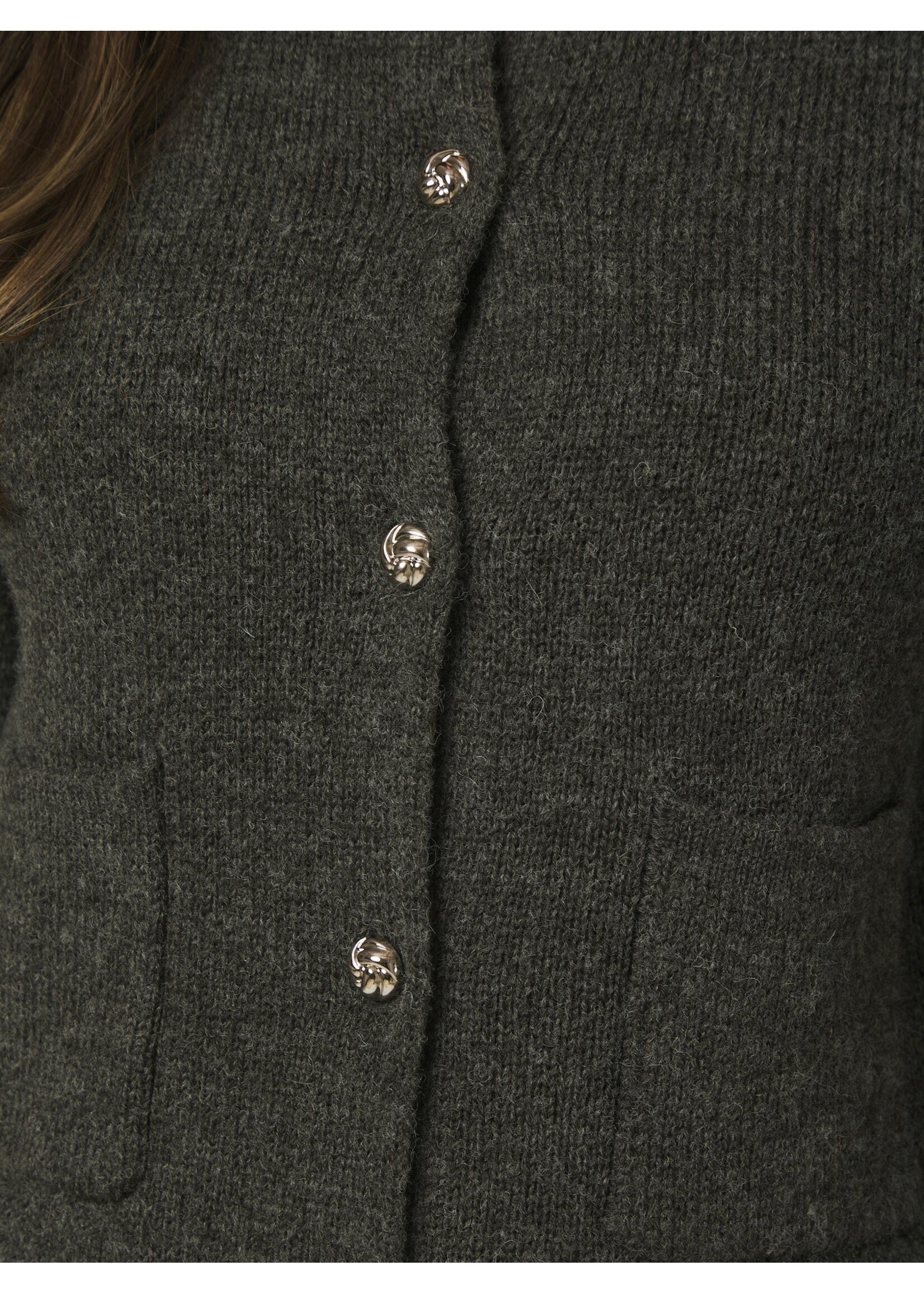 Neo Noir Neo Noir, Elbie Knit Cardigan, Antracit, Size: