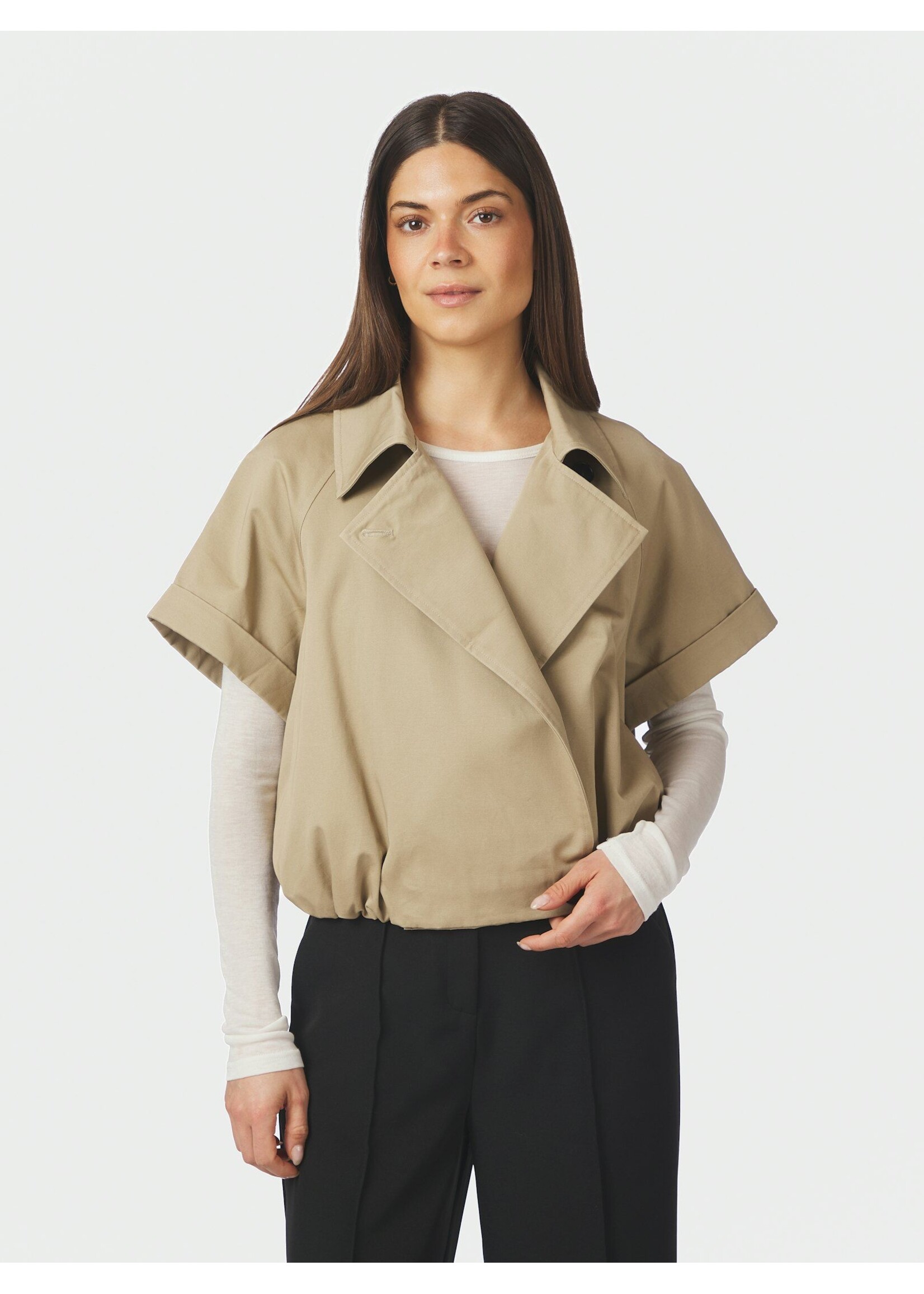 Neo Noir Neo Noir, Lisha Trench Vest, Taupe, Size: