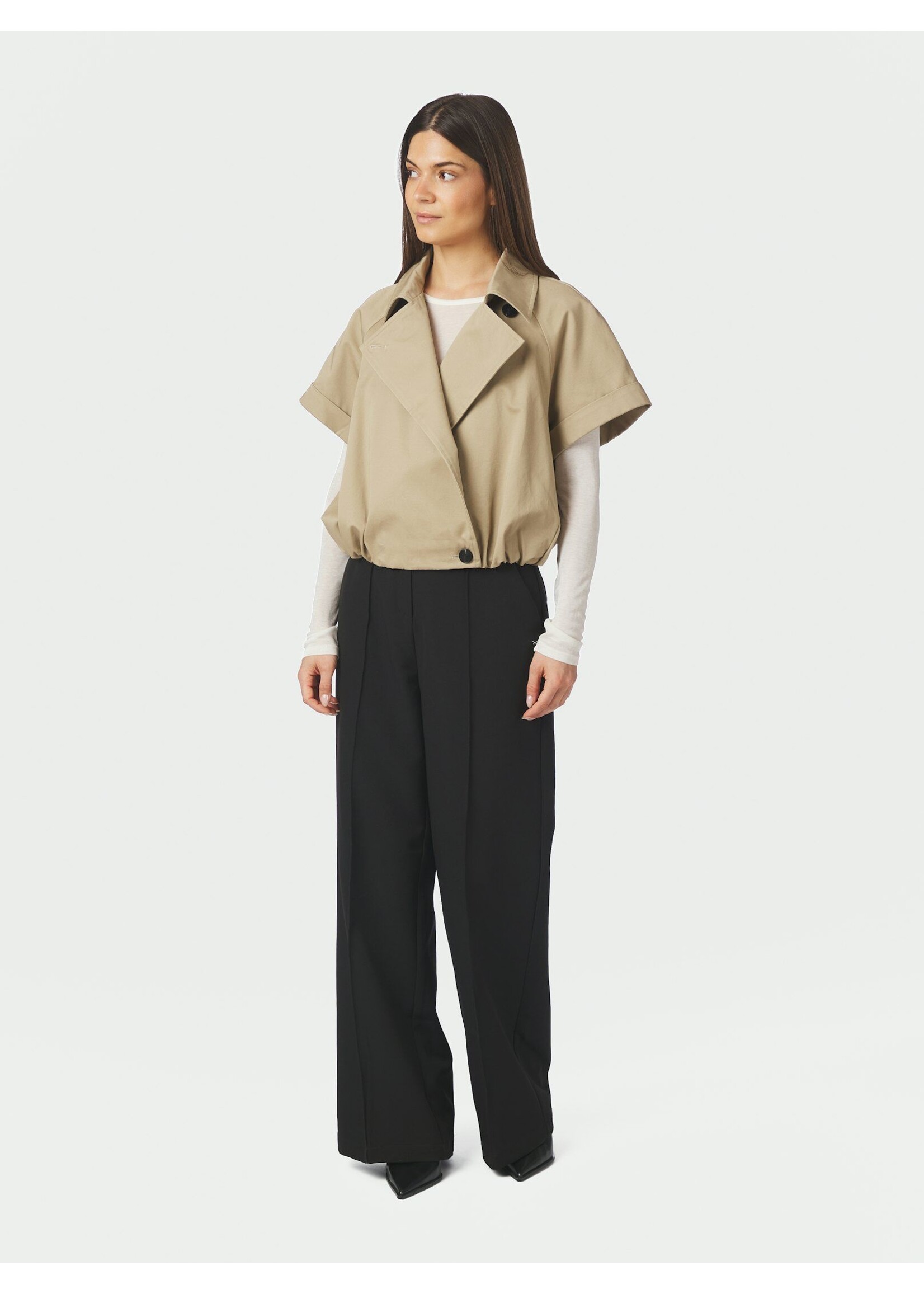 Neo Noir Neo Noir, Lisha Trench Vest, Taupe, Size: