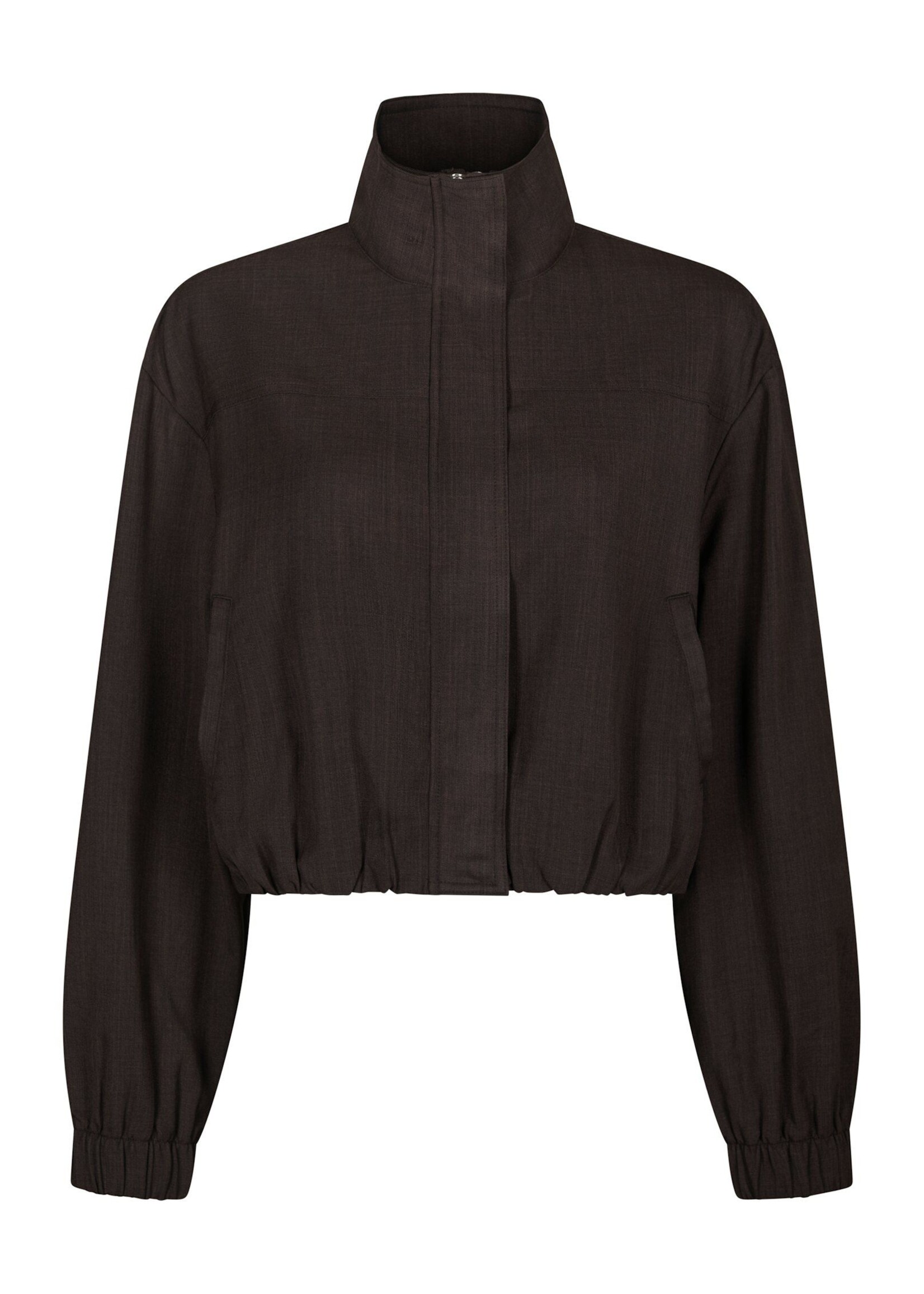 Neo Noir Neo Noir, Felicity Zip Blouse, Dark brown, size: