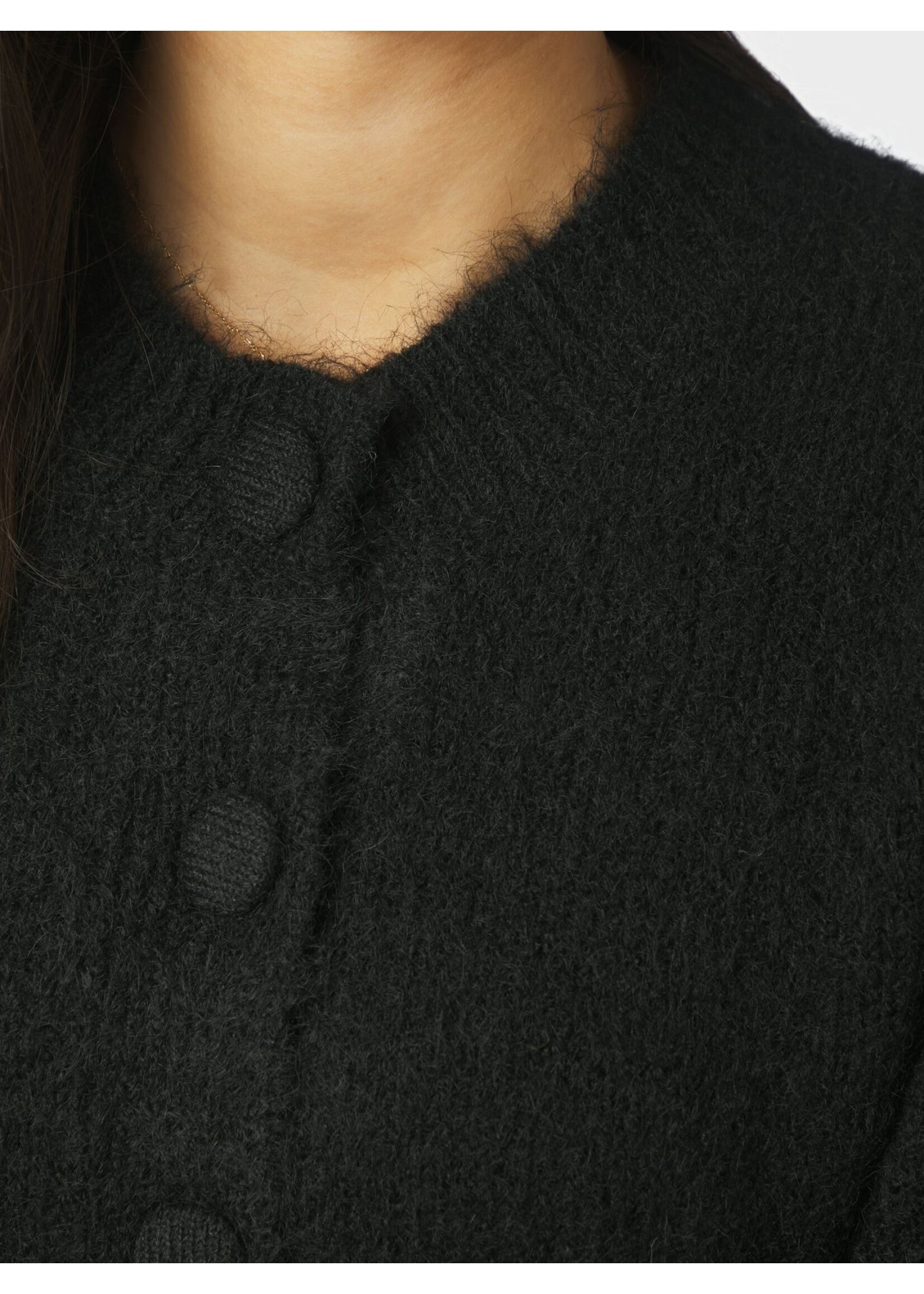 Neo Noir Neo Noir, Gio Fluffy Knit Cardigan, Black, Size: